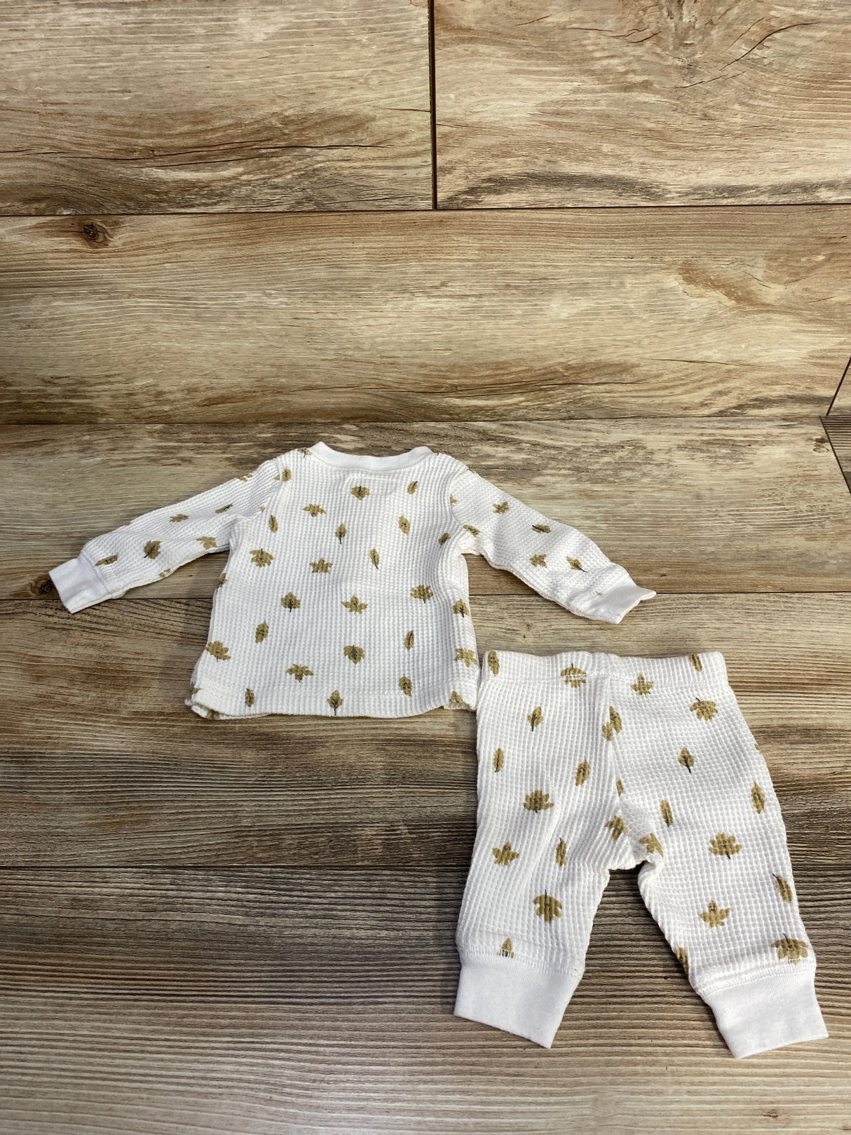 Little Planet 2pc Leaf Henley Knit Set White sz Newborn