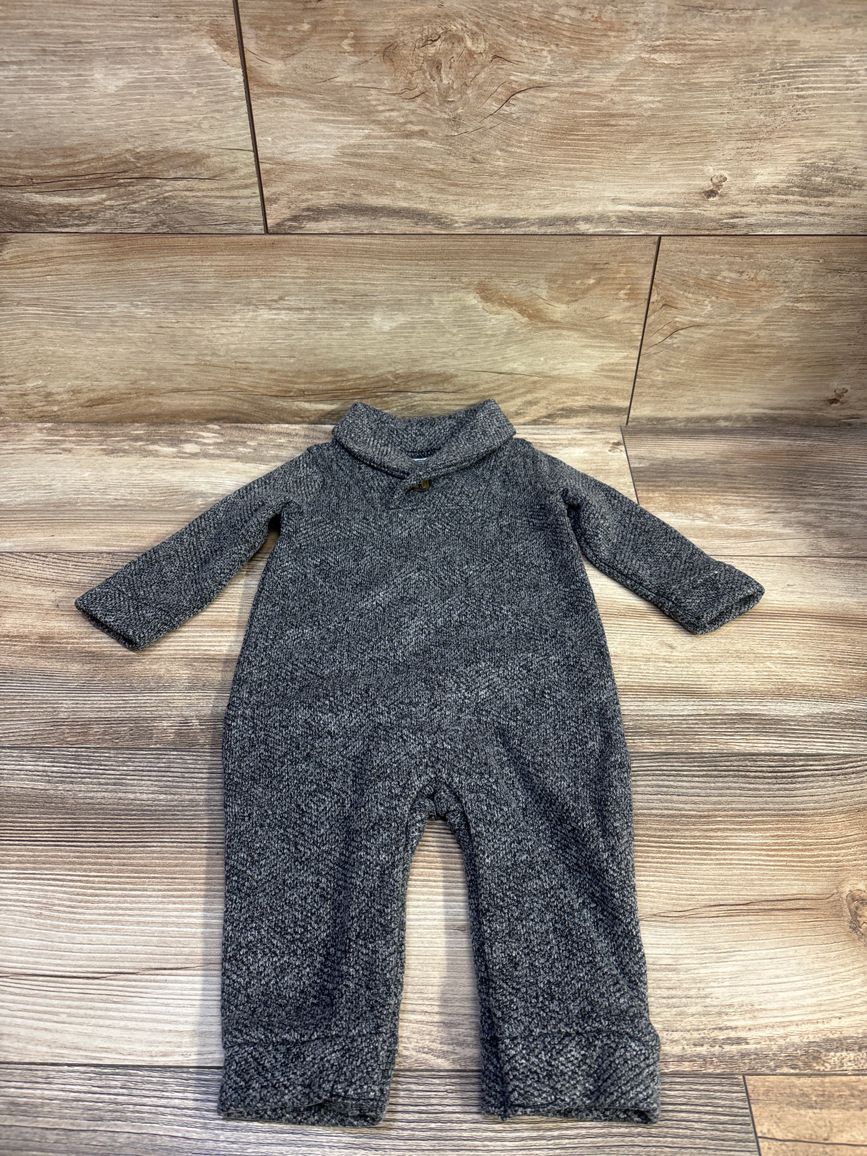 Old Navy Shawl Collar Knit Coverall Grey sz 6-12m
