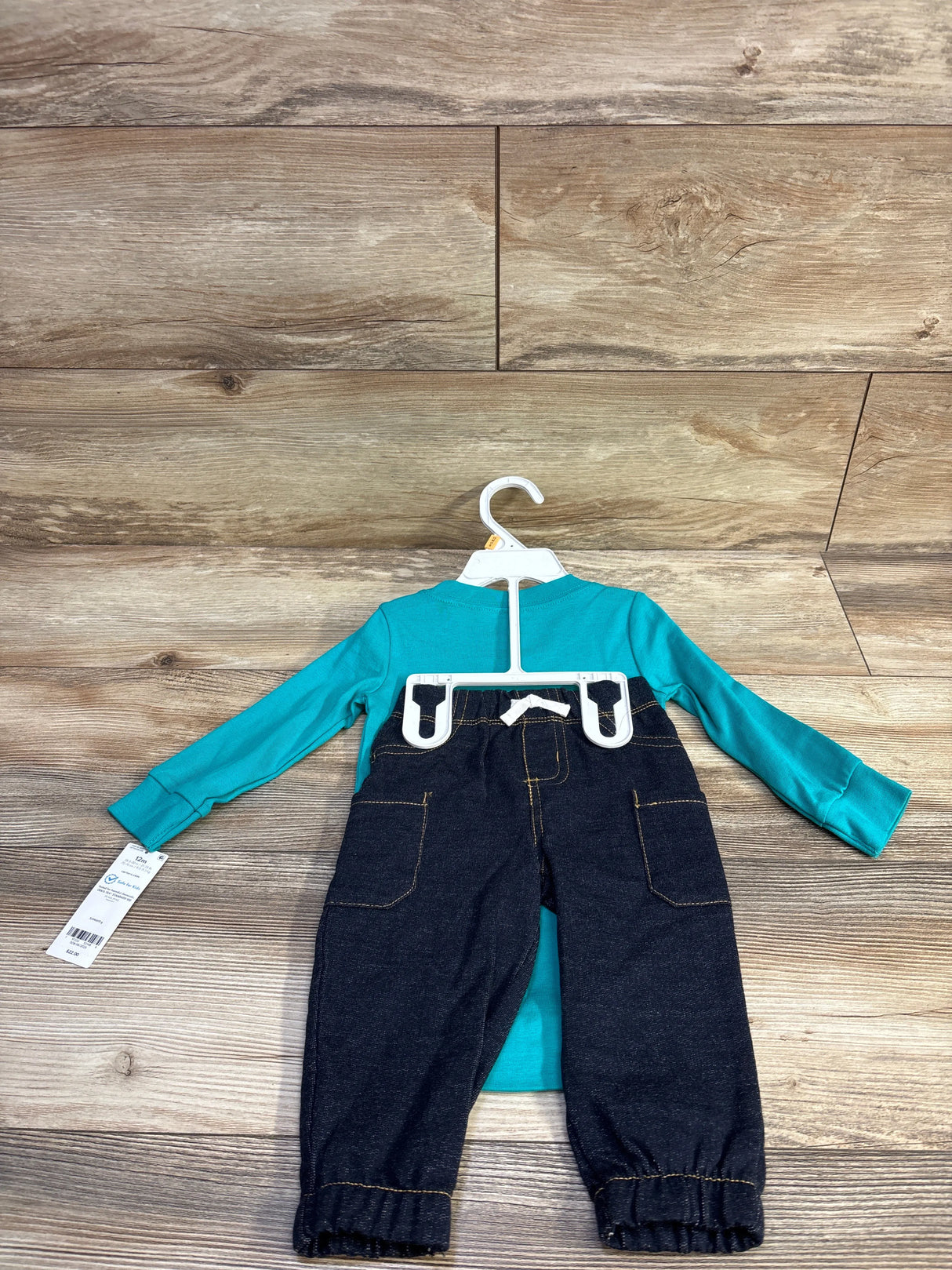 NEW Carter's 2pc Bodysuit & Joggers Set Teal sz 12m