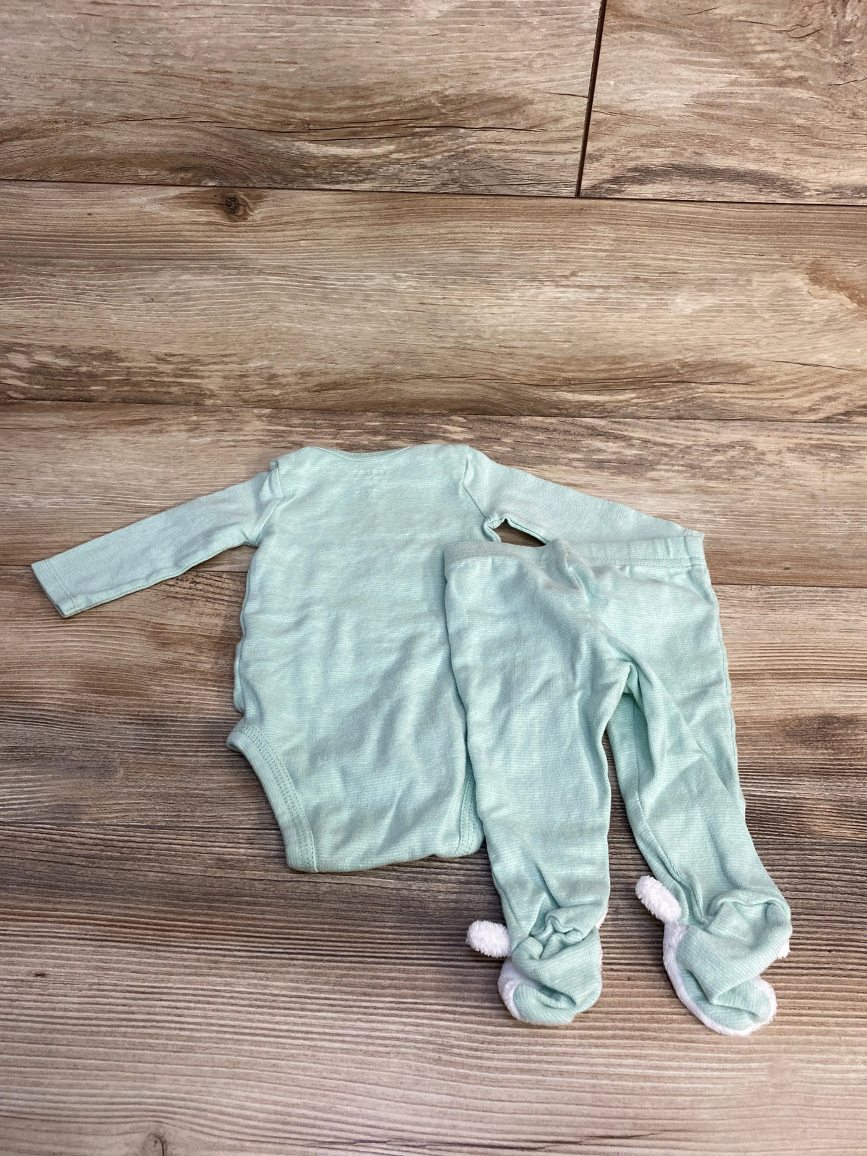 Just One You 2pc Every Bunny Loves Me Bodysuit & Pants Green sz 3m - Me n Mommy To Be