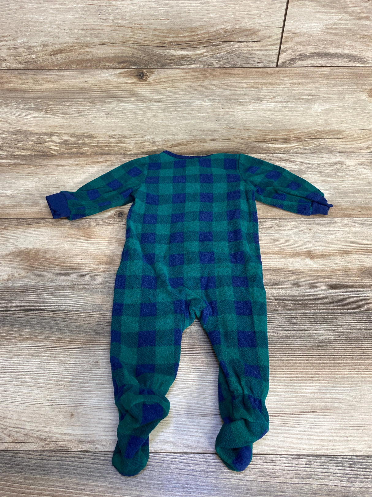 Kids Headquarters Plaid Moose Blanket Sleeper Green sz 6m