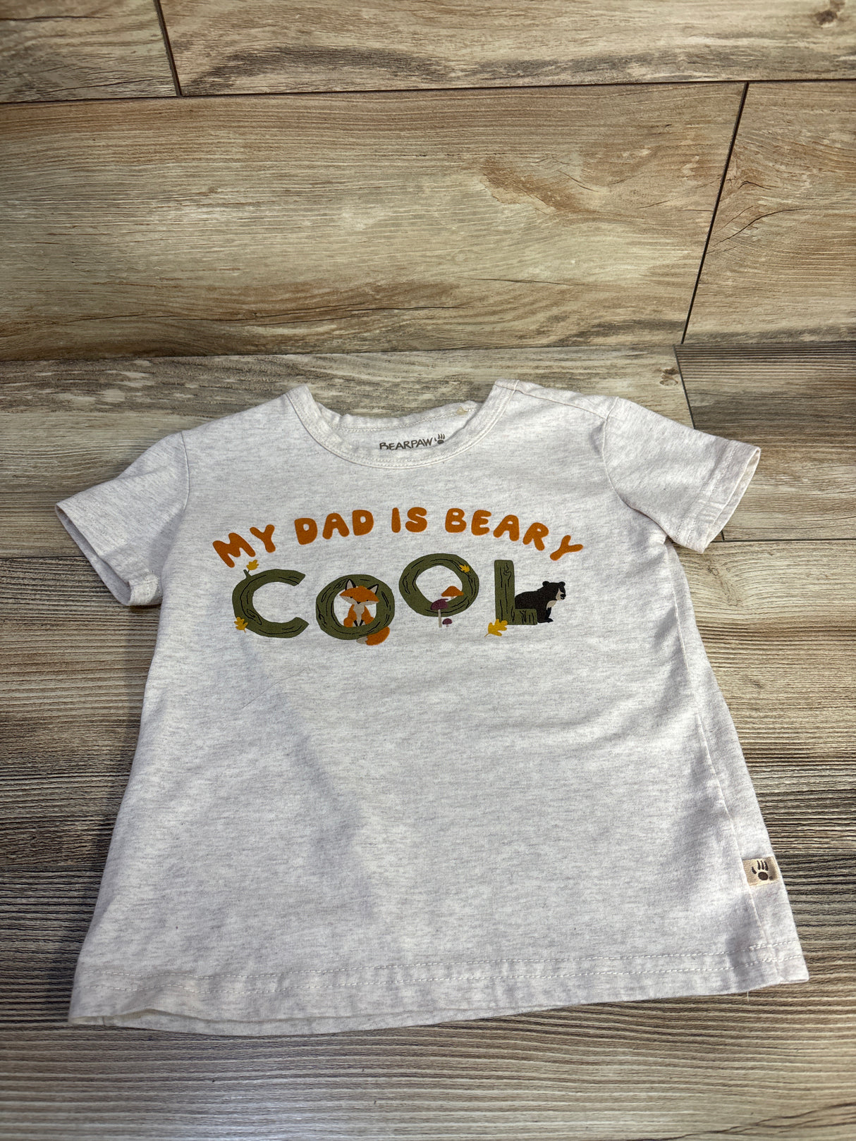 Bearpaw My Dad Is Bearly Cool Shirt Beige sz 3T