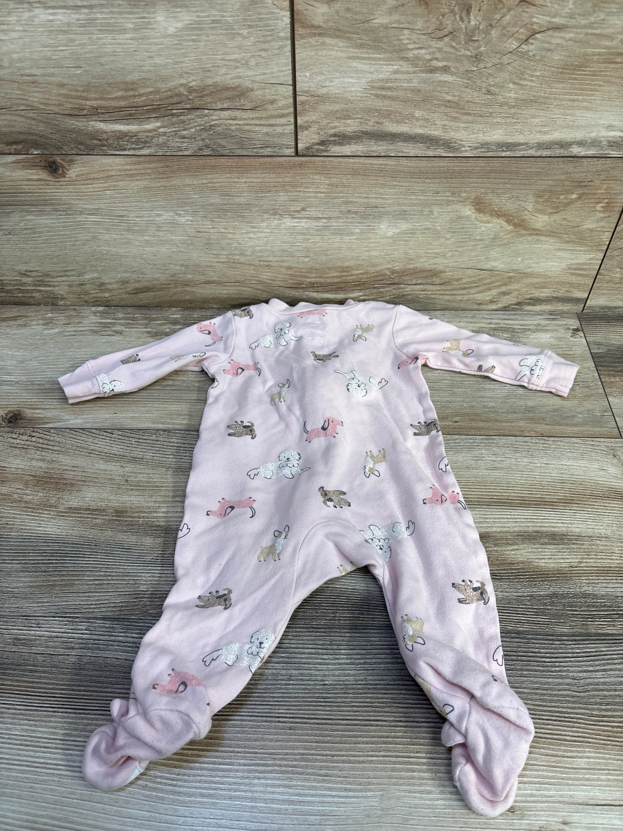 Carter's Dog Print Sleeper Pink sz 6m