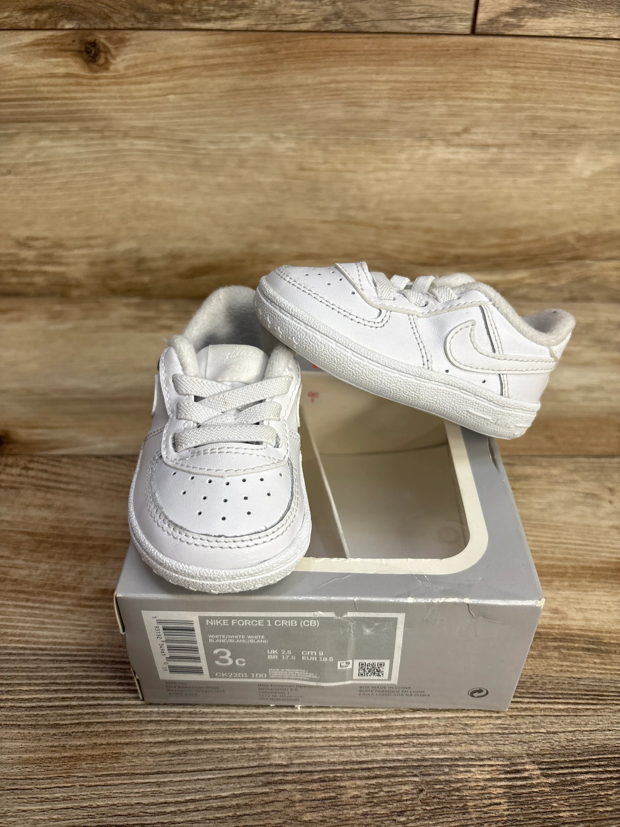 Nike Air Force 1 Crib White sz 3c