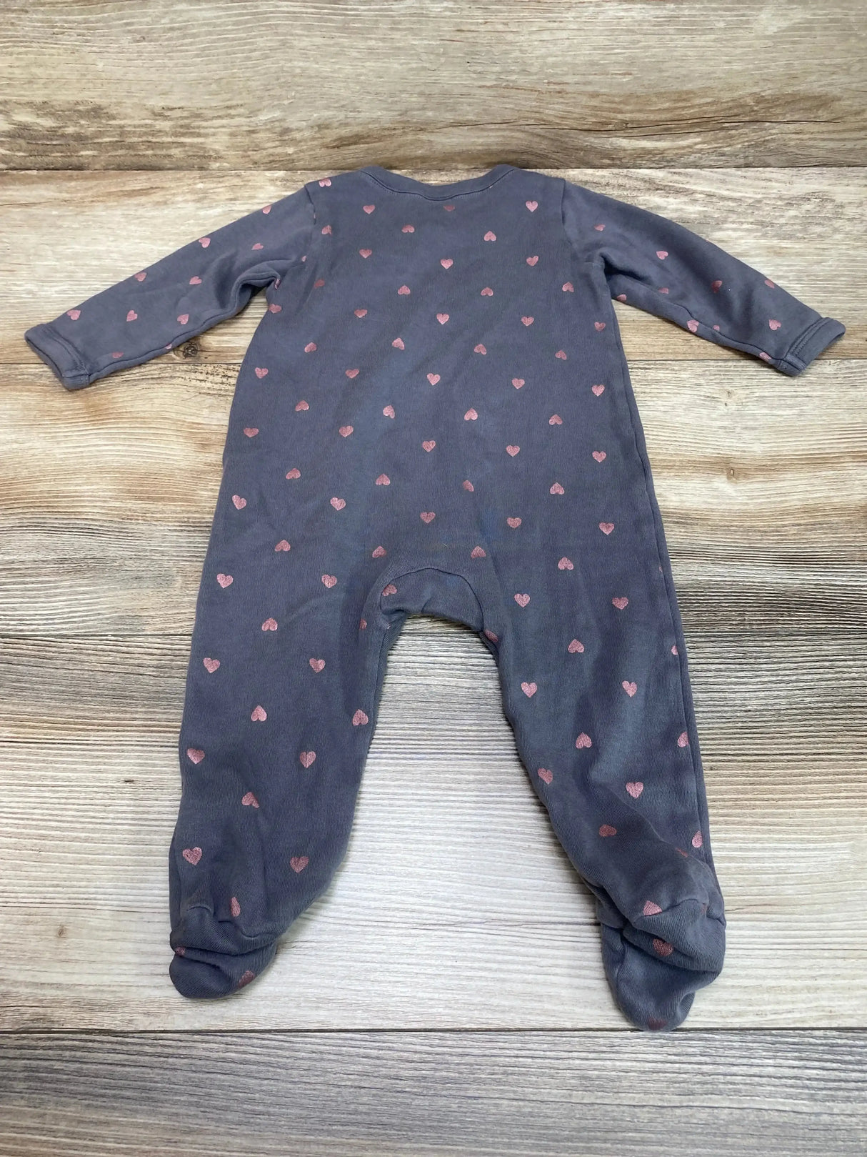 Nordstrom Heart Print Kimono Sleeper Grey sz 6m - Me n Mommy To Be