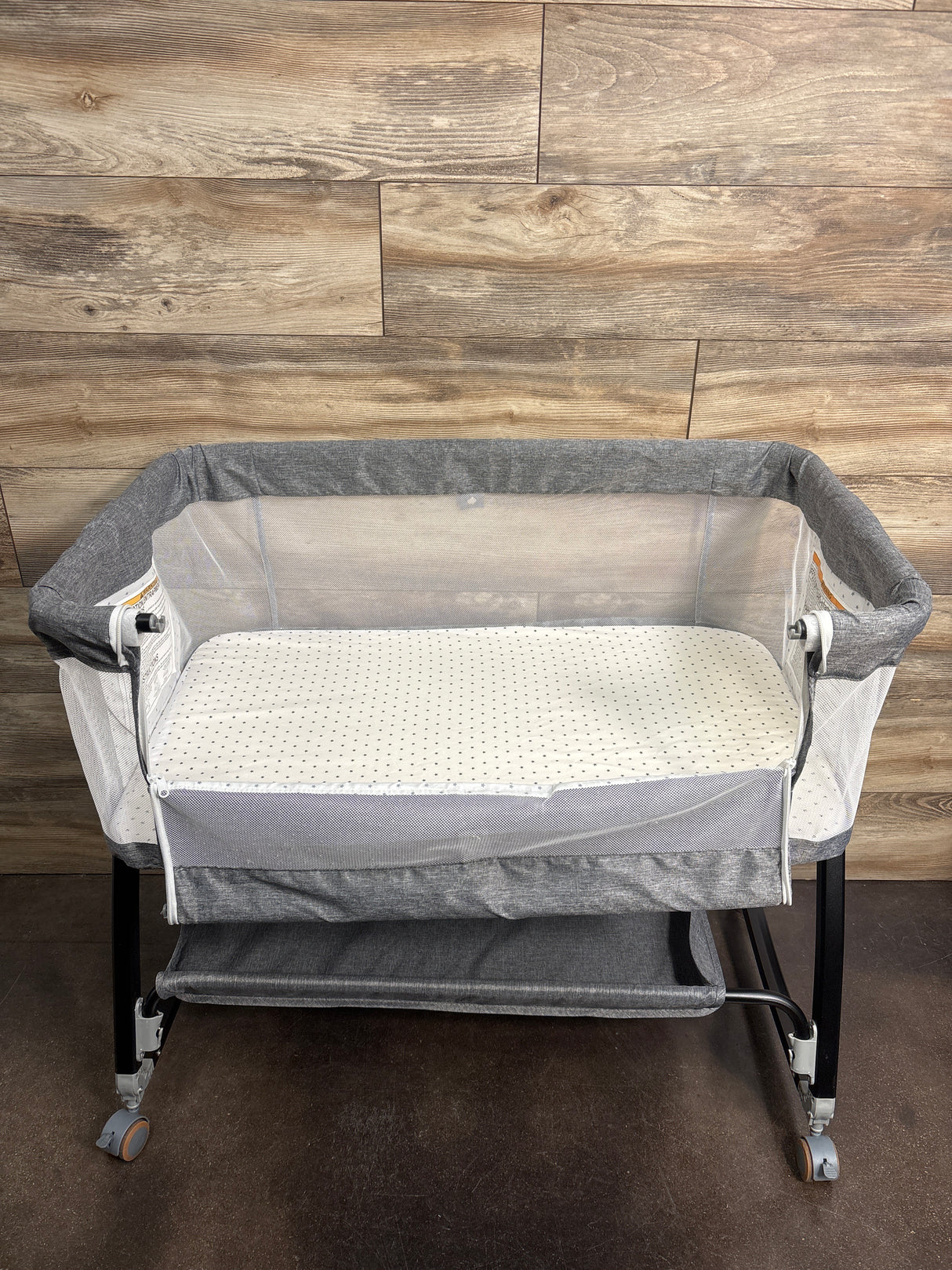 Wayfong Baby Bedside Bassinet, Grey