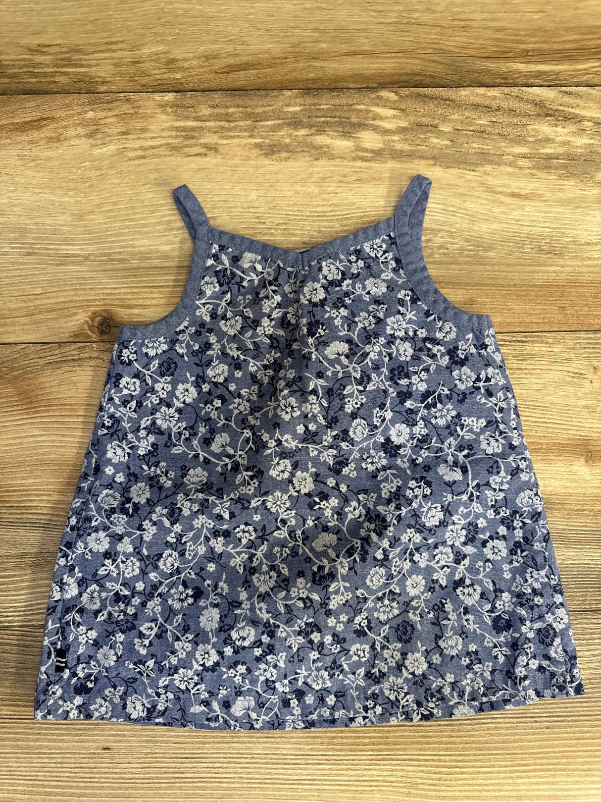 Nautica Chambray Floral Shirt Blue sz 18m