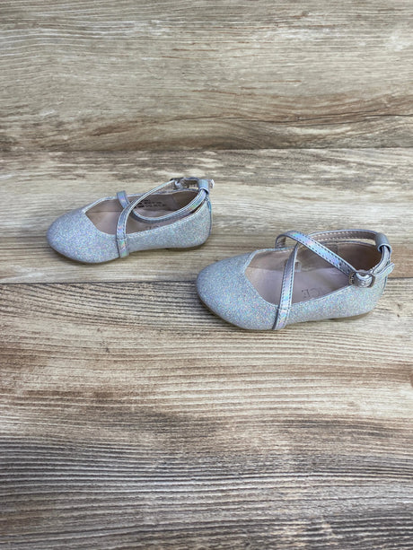 Children's Place Glitter Cross Strap Ballet Flats Metallic sz 4c - Me n Mommy To Be