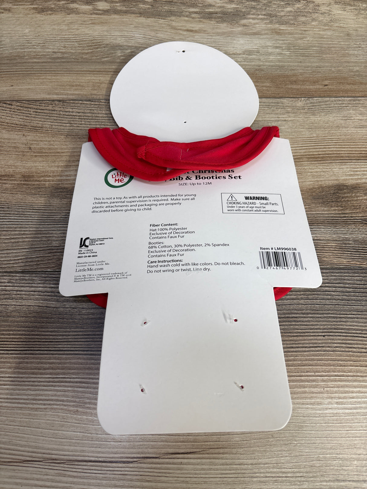 NEW Little Me Santa Bib & Socks 2pc Set