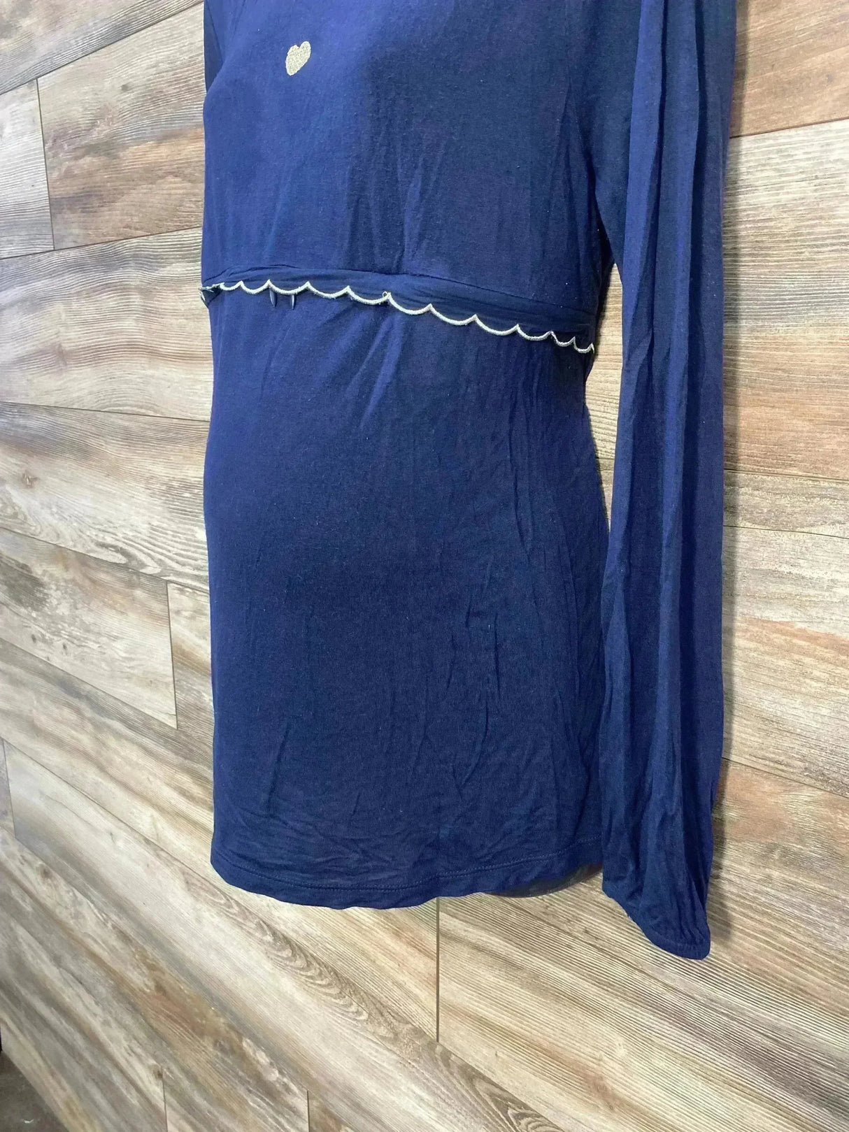 Vertbaudet Long Sleeve Nursing Shirt Navy sz Large - Me n Mommy To Be