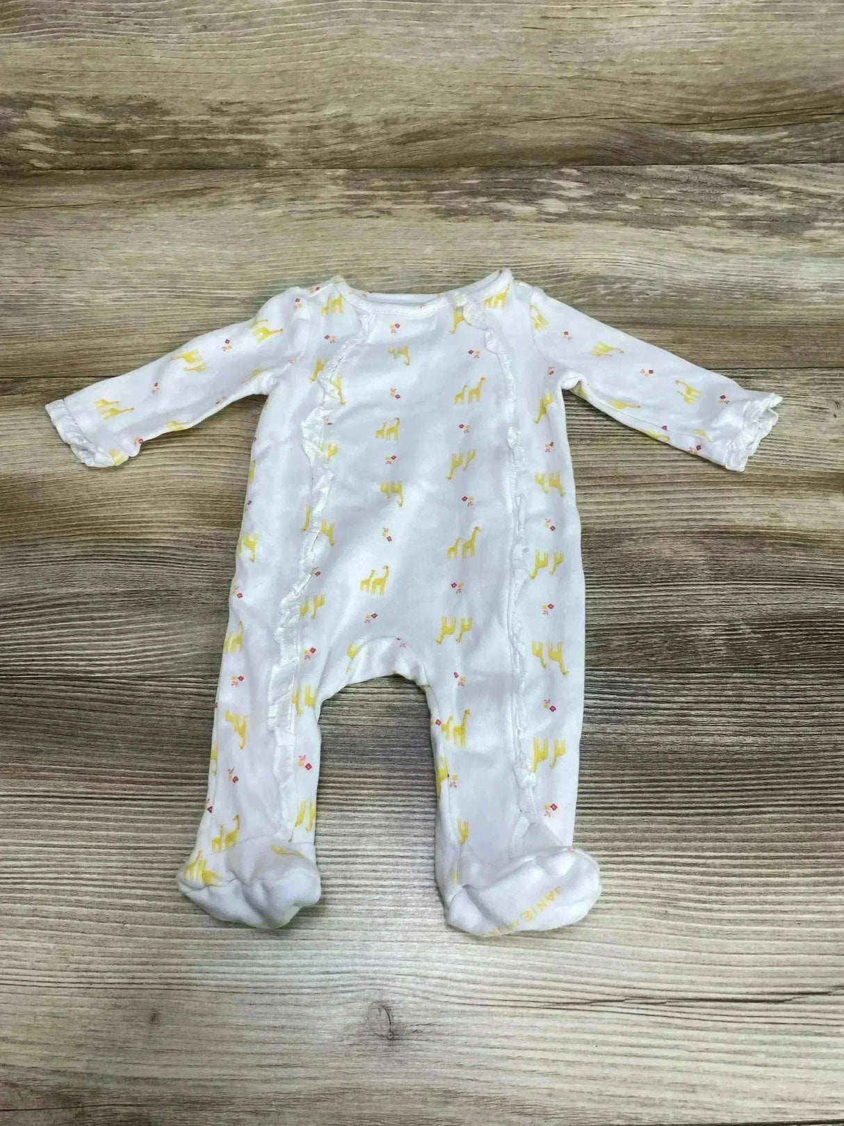 Janie and Jack Ruffle Giraffe Footie White sz Newborn - Me n Mommy To Be