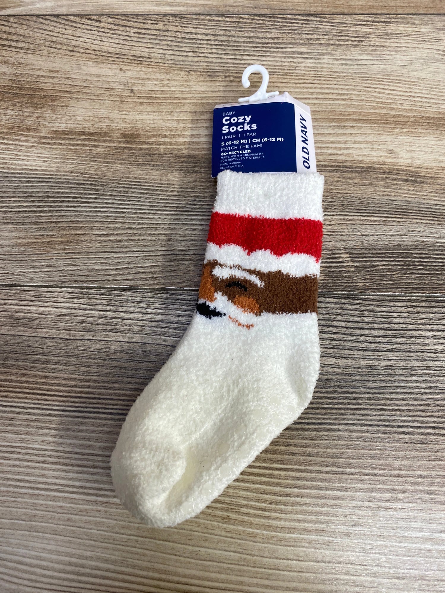 NEW Old Navy Baby Cozy Socks Santa sz 6-12m