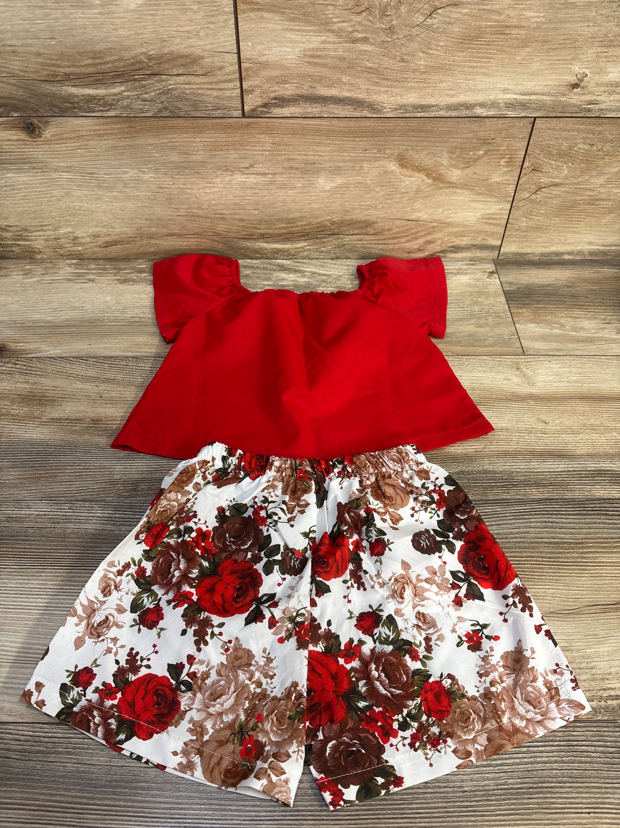 Shein 2pc Top & Shorts Set Red sz 2T