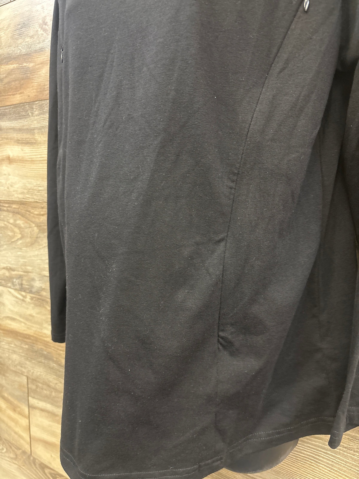 Maternity Side Zipper Long Sleeve Nursing Shirt Black sz XL