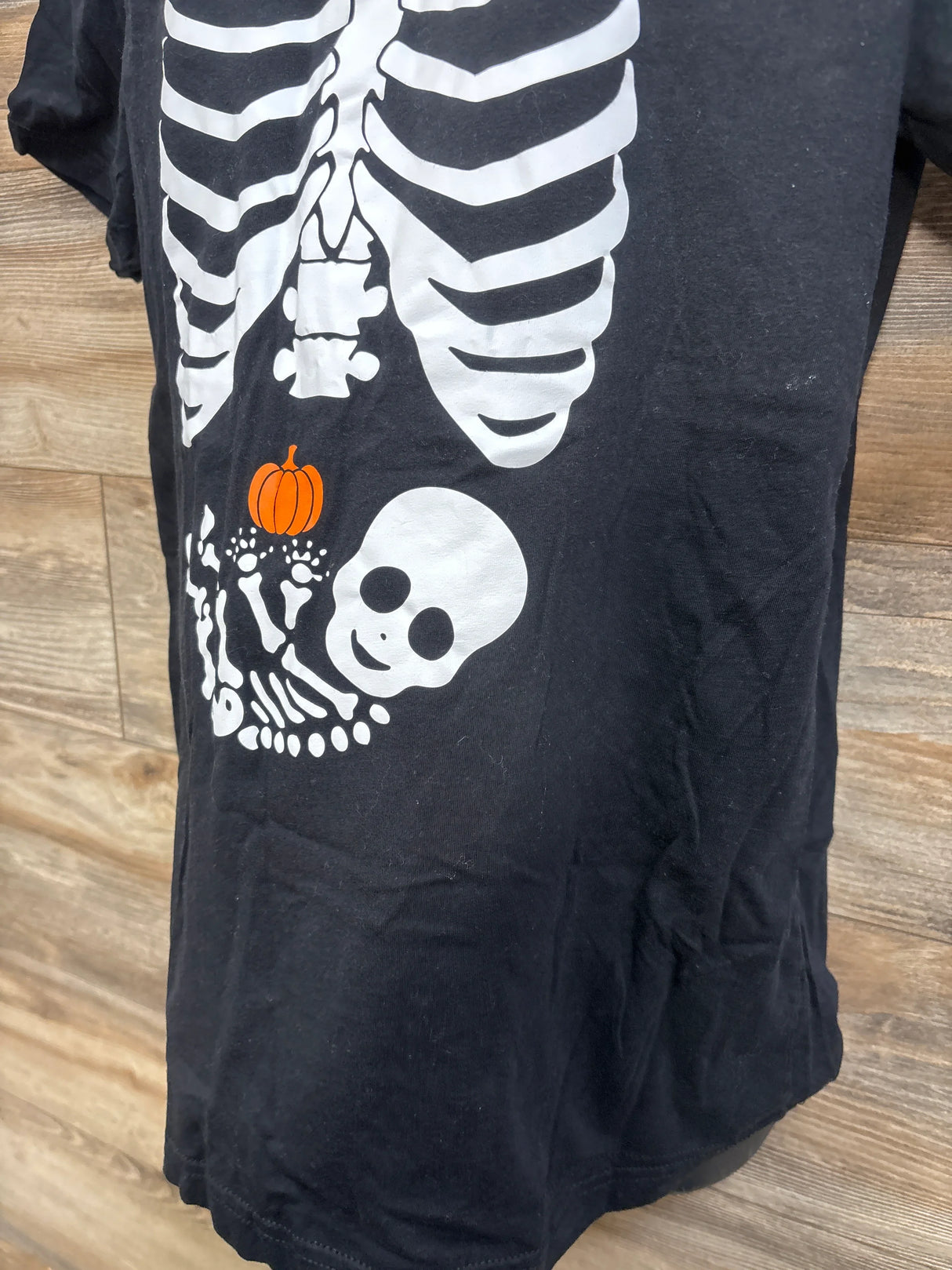 Bella + Canvas Maternity Halloween Skeleton Shirt Black sz Large