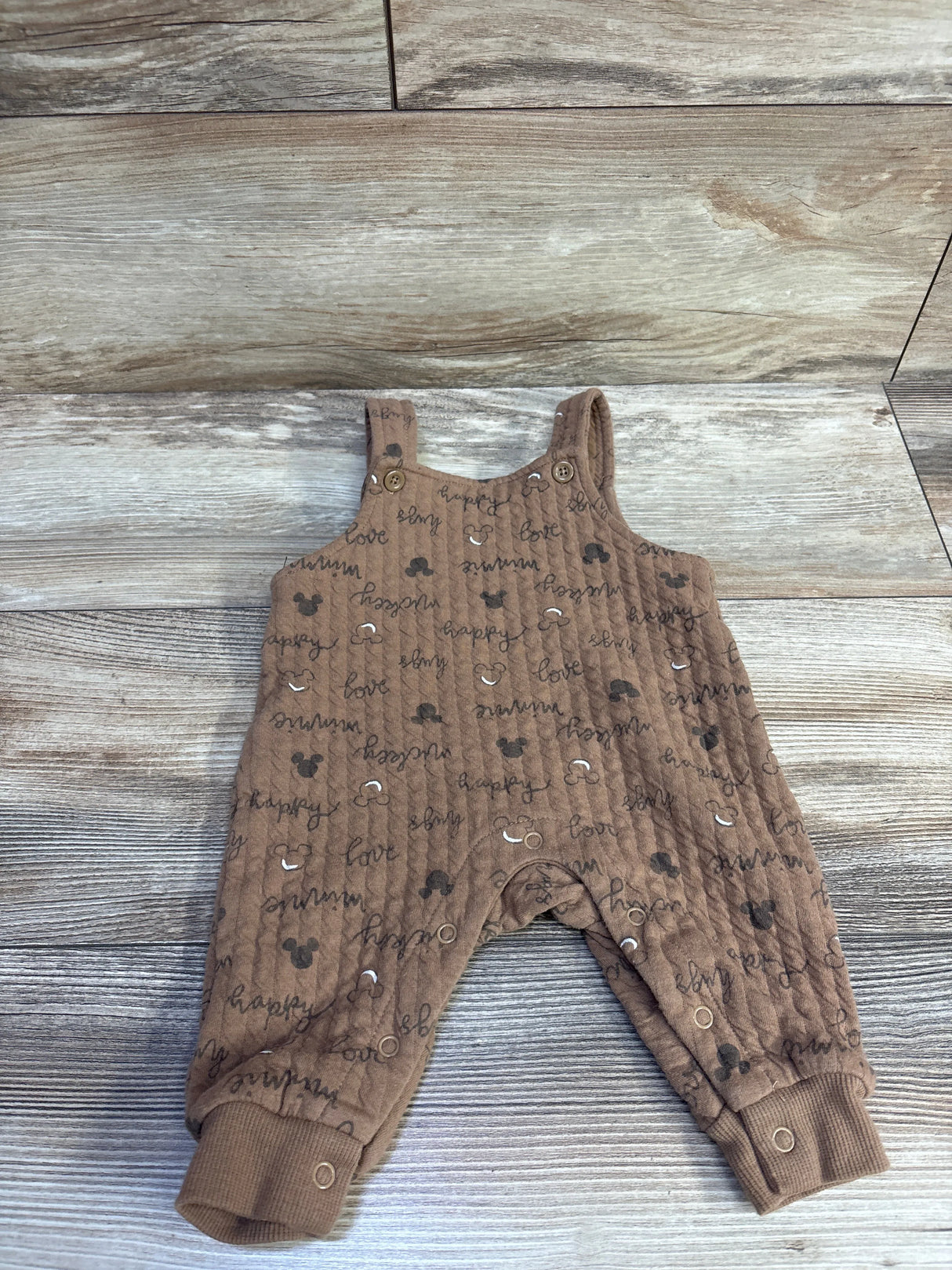 Disney Baby Mickey Mouse Overalls Brown sz 0/3m