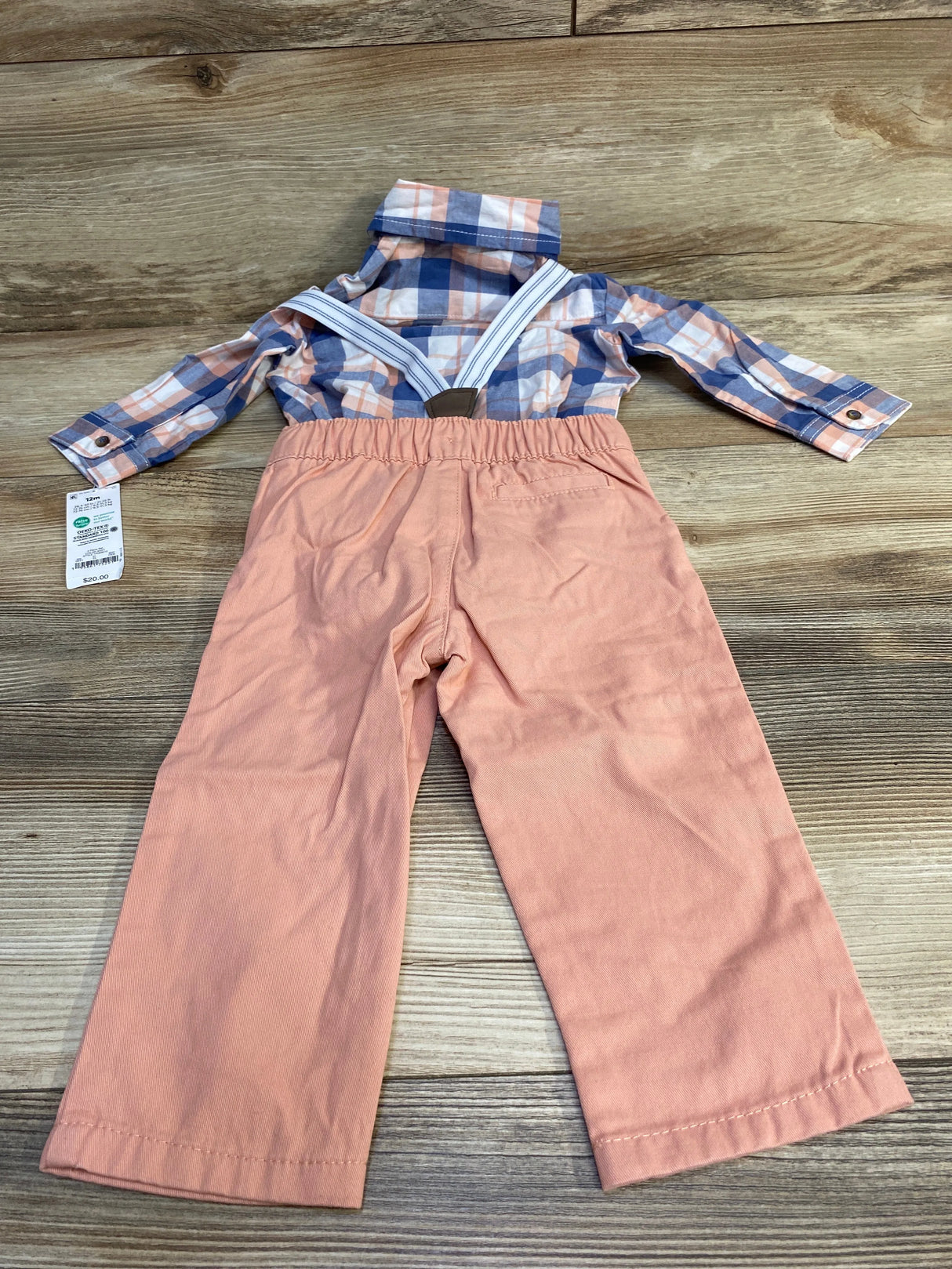 NEW Just One You 4pc Plaid Button-Up Suspender Set Blue sz 12m - Me n Mommy To Be