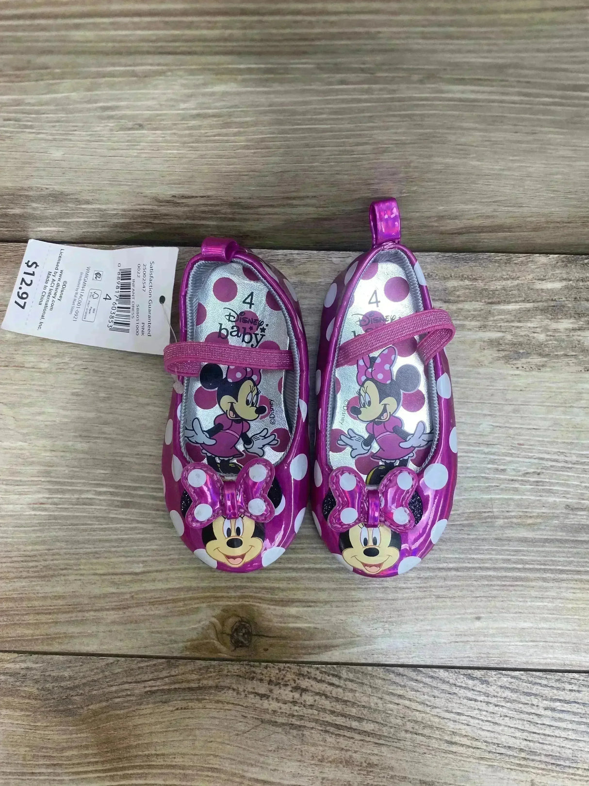 NEW Minnie Mouse Flats Pink sz 4c - Me n Mommy To Be