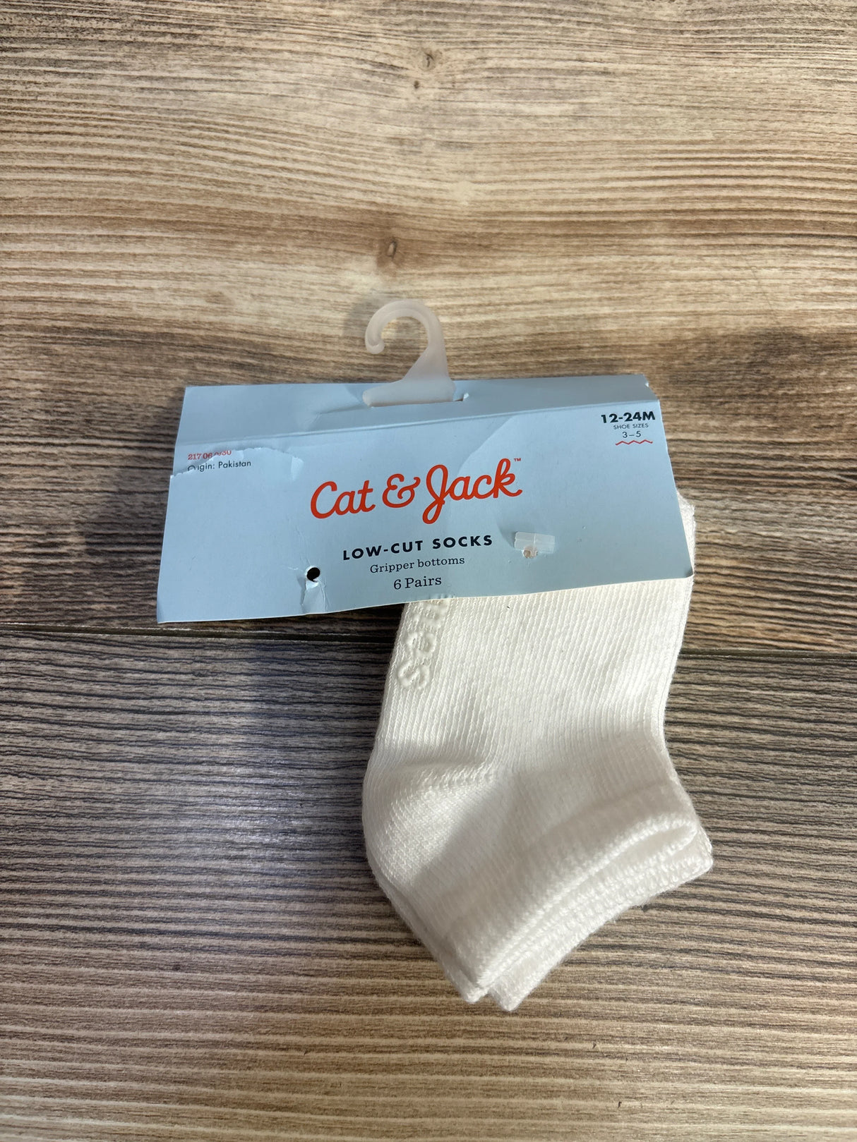 NEW Cat & Jack Low-Cut Socks, White 3pk sz 12-24m