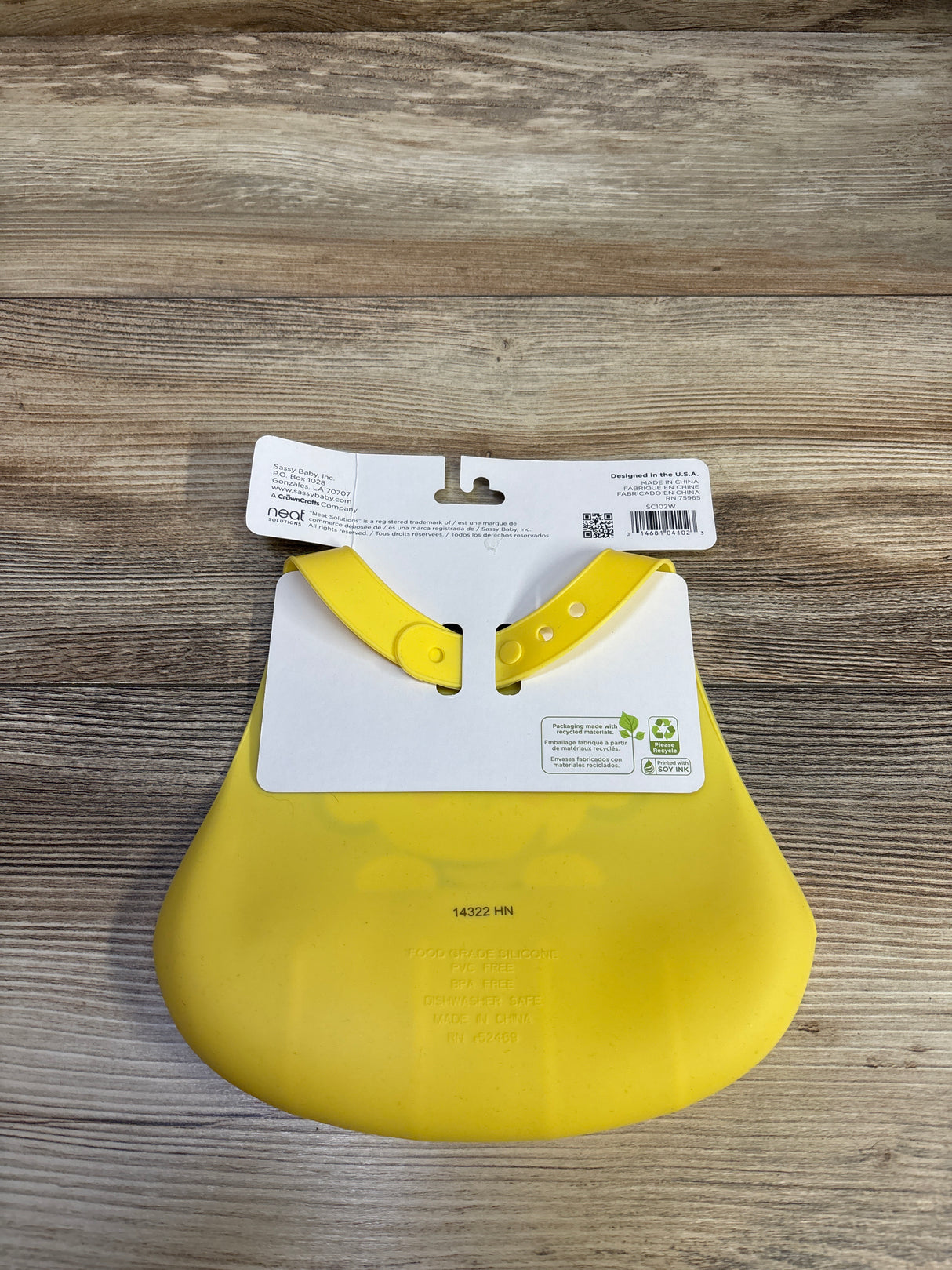 NEW Neat Solutions Monkey Silicone Bib Yellow