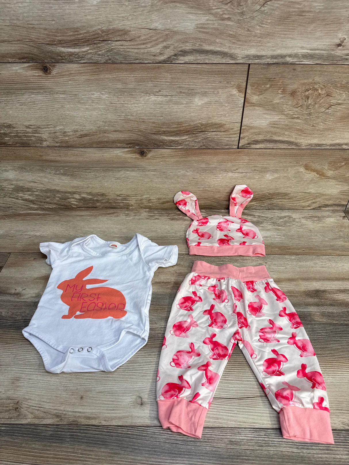 3pc My First Easter Bodysuit & Pants Set White sz 3-6m - Me n Mommy To Be