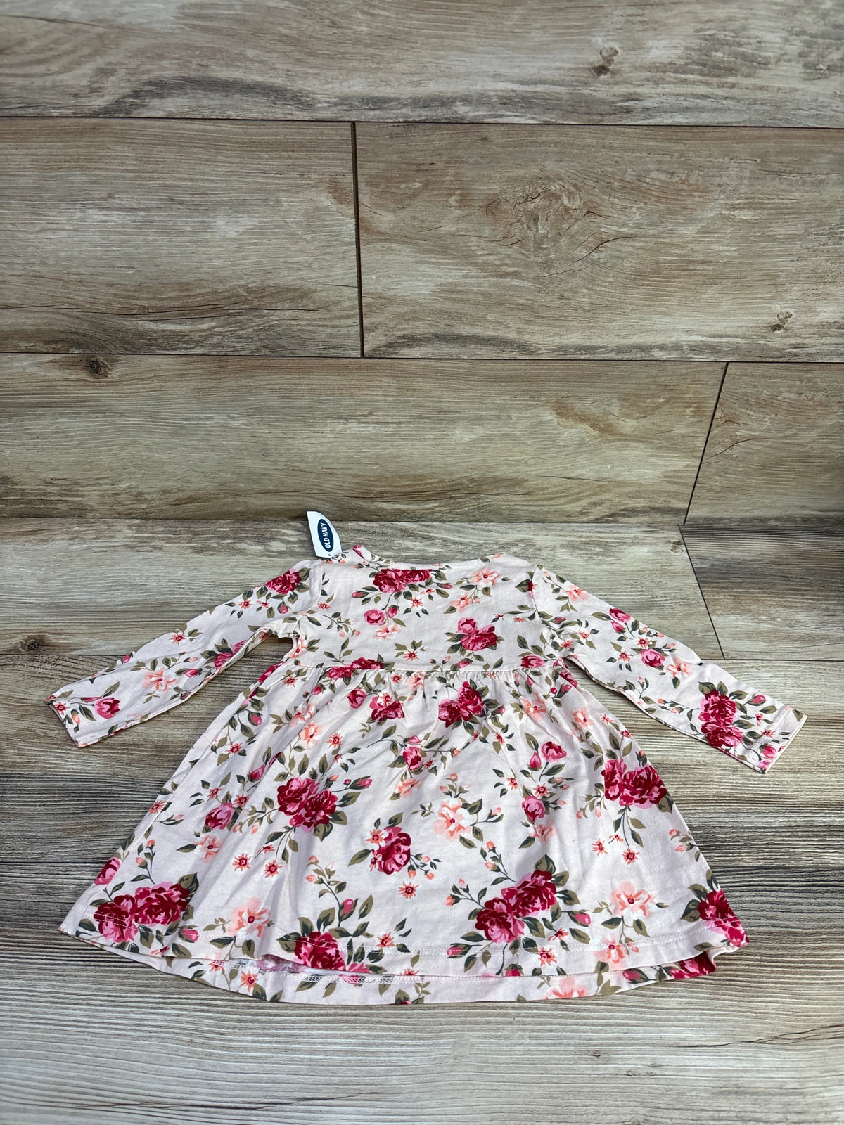 NEW Old Navy Long Sleeve Floral Dress Pink sz 12-18m