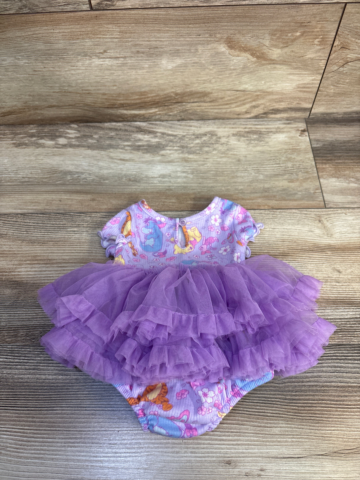 Disney Baby Winnie The Pooh Ribbed Tutu Bodysuit Purple sz 0/3m