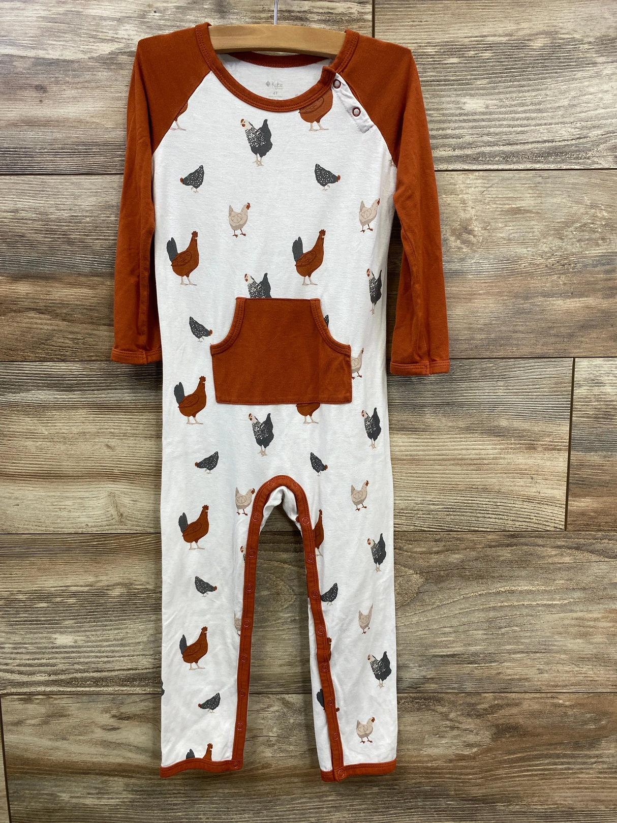 Kyte Baby Chick Longall Romper White sz 4T