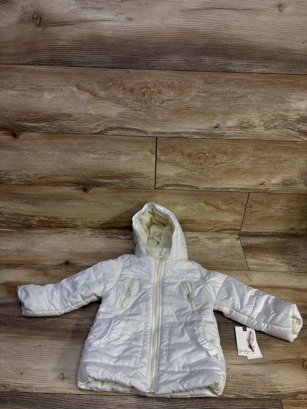 NEW Jessica Simpson Faux Fur Lined Puffer Jacket White sz 24m