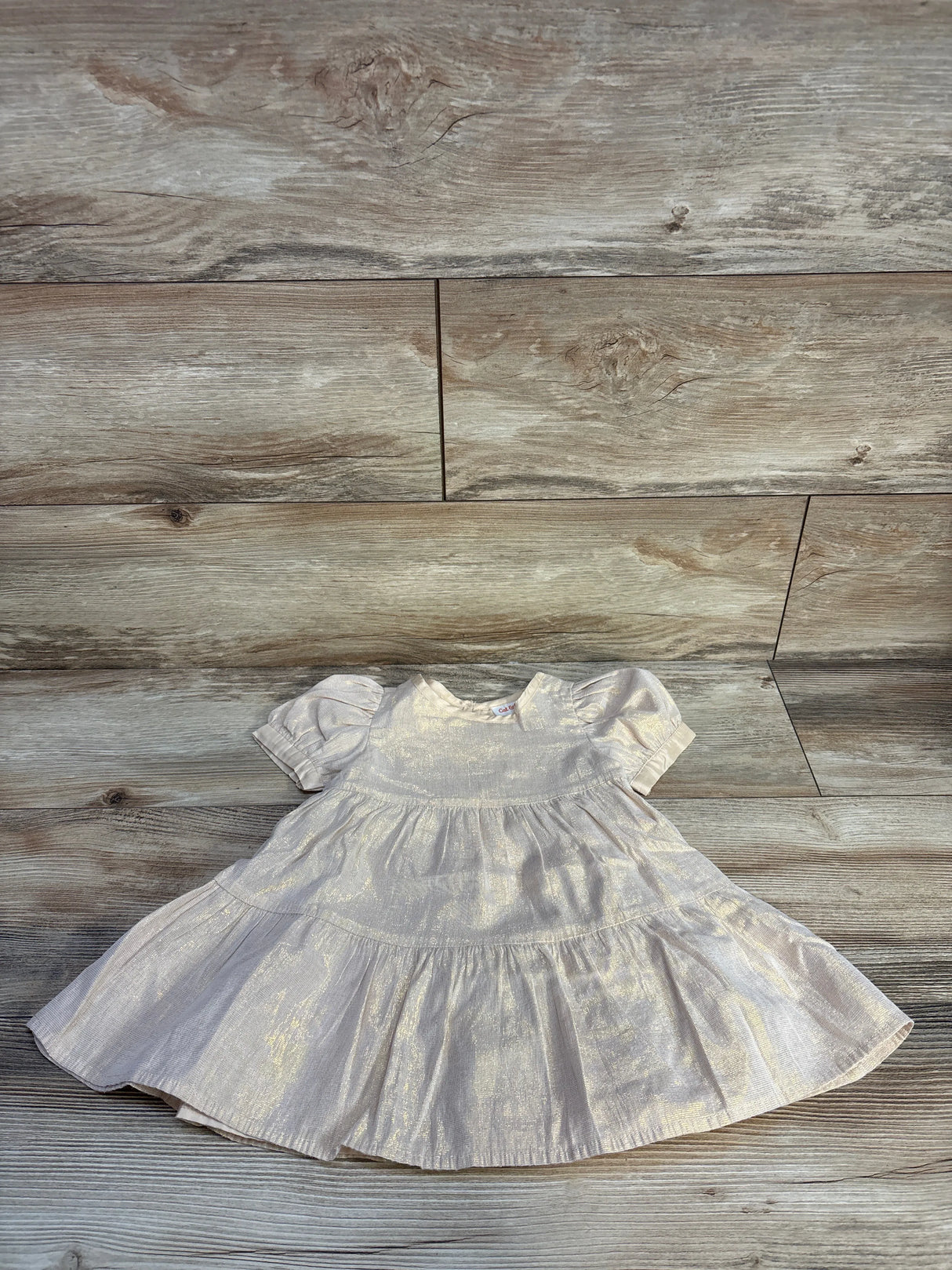 Cat & Jack Gold Shimmery Dress Tan sz 18m