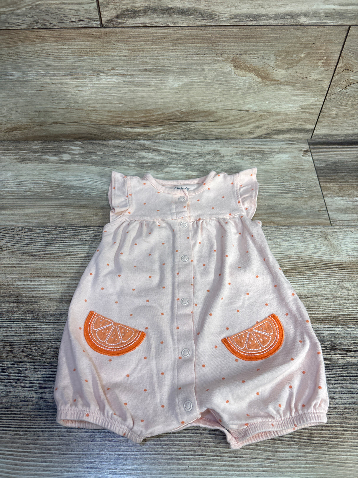 Carter's Button-Front Shortie Romper Peach sz 6m