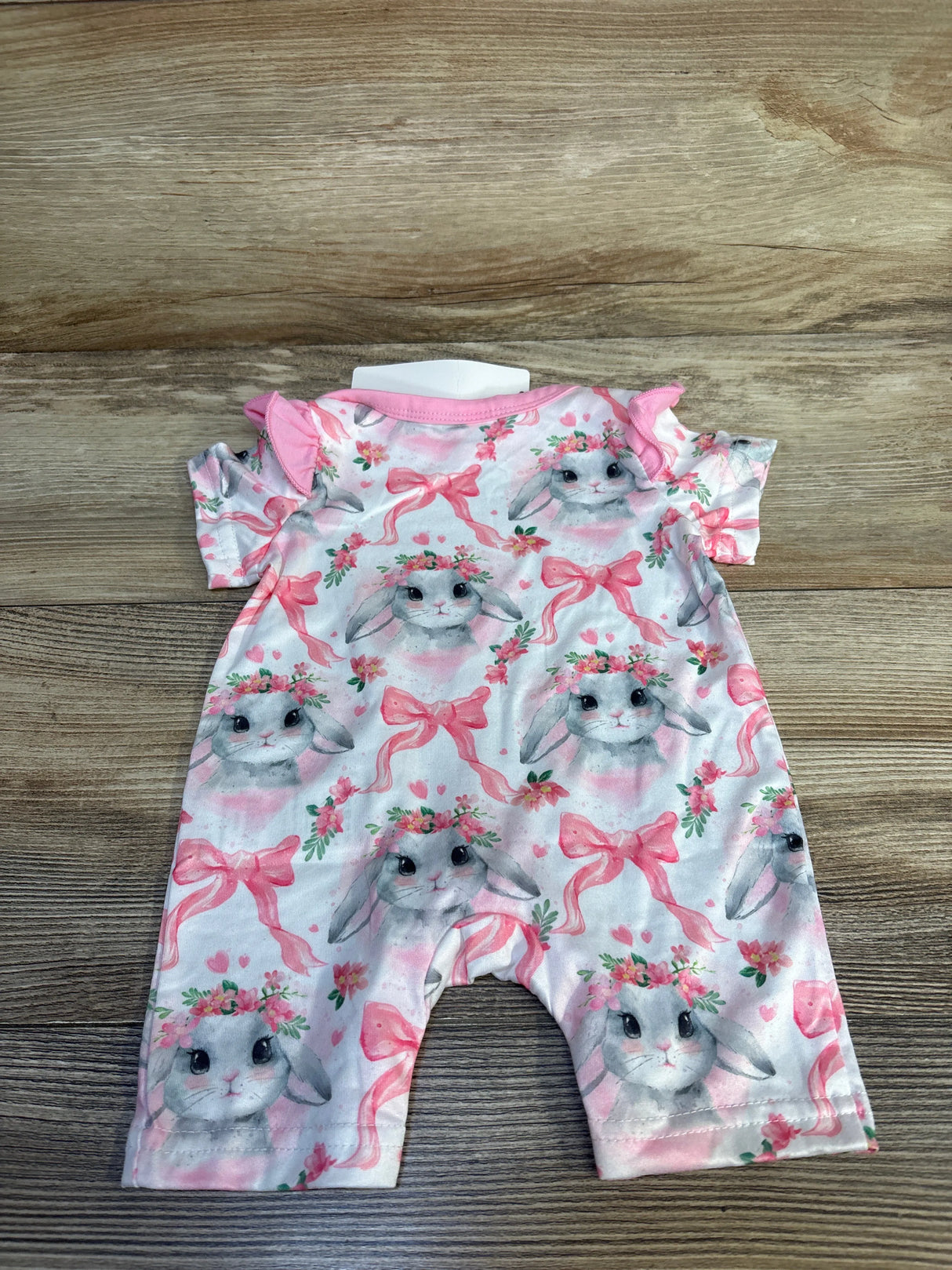NEW Shein Easter Bunny Shortie Romper Pink sz 0-1m