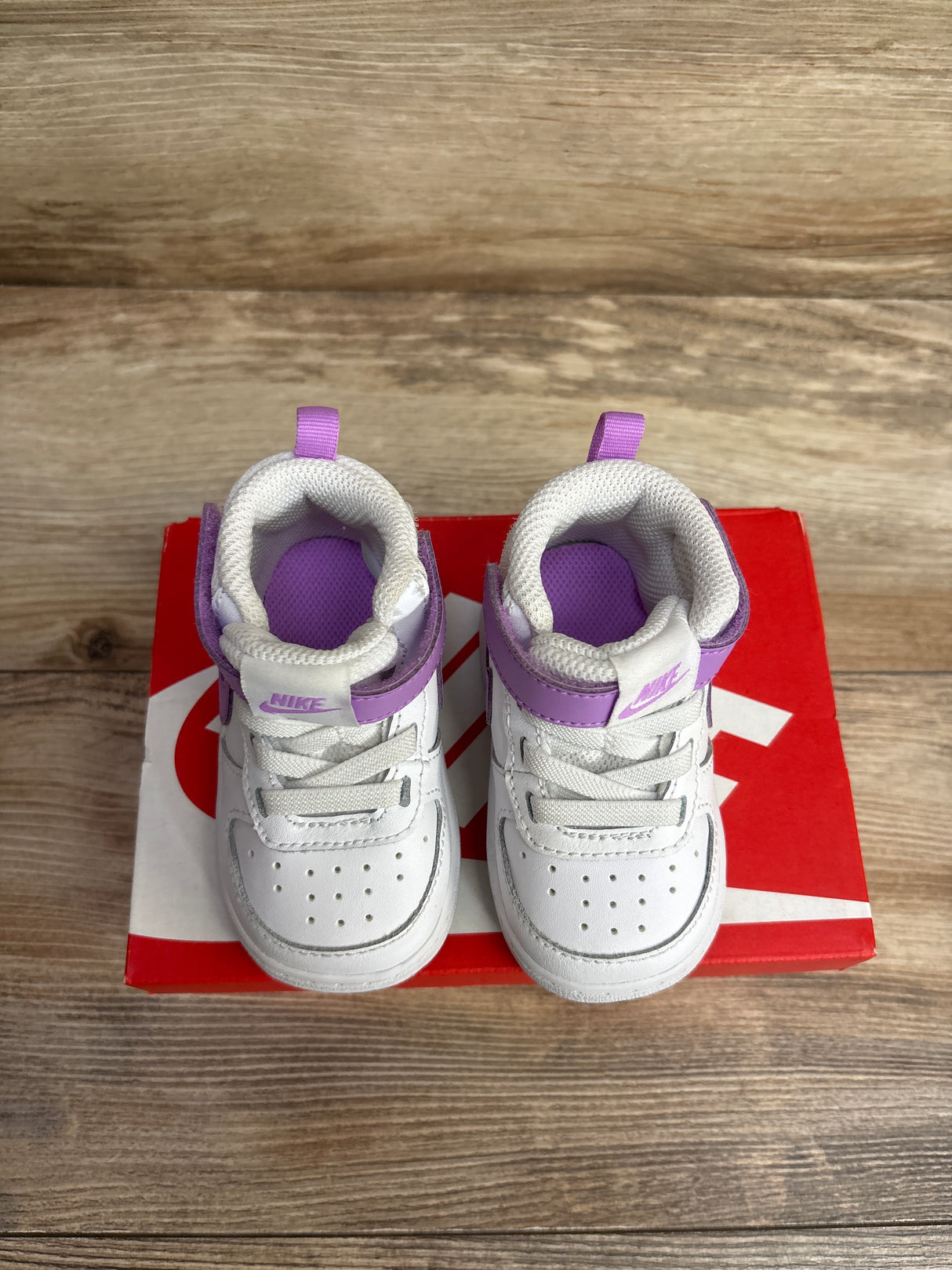 Nike Court Borough Mid 2 TD 'White Fuchsia Glow' Sneakers sz 4c