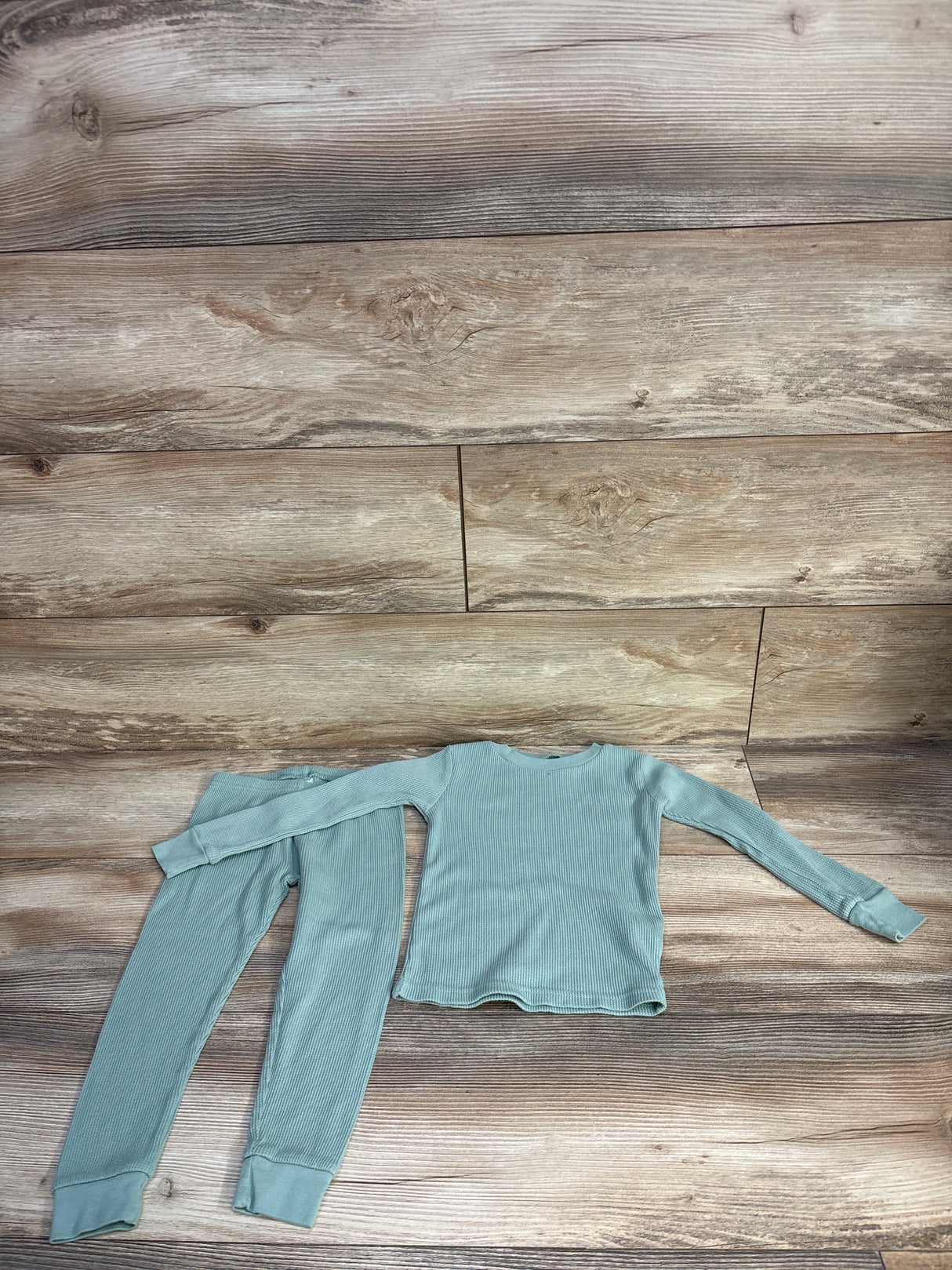 Just One You 2pc Waffle Knit Pajama Set Green sz 3T