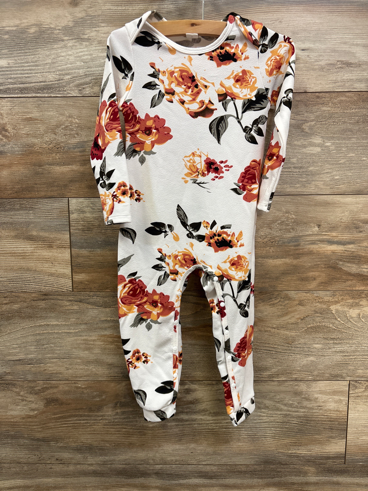 Shein Textured Floral Coverall White sz 2T