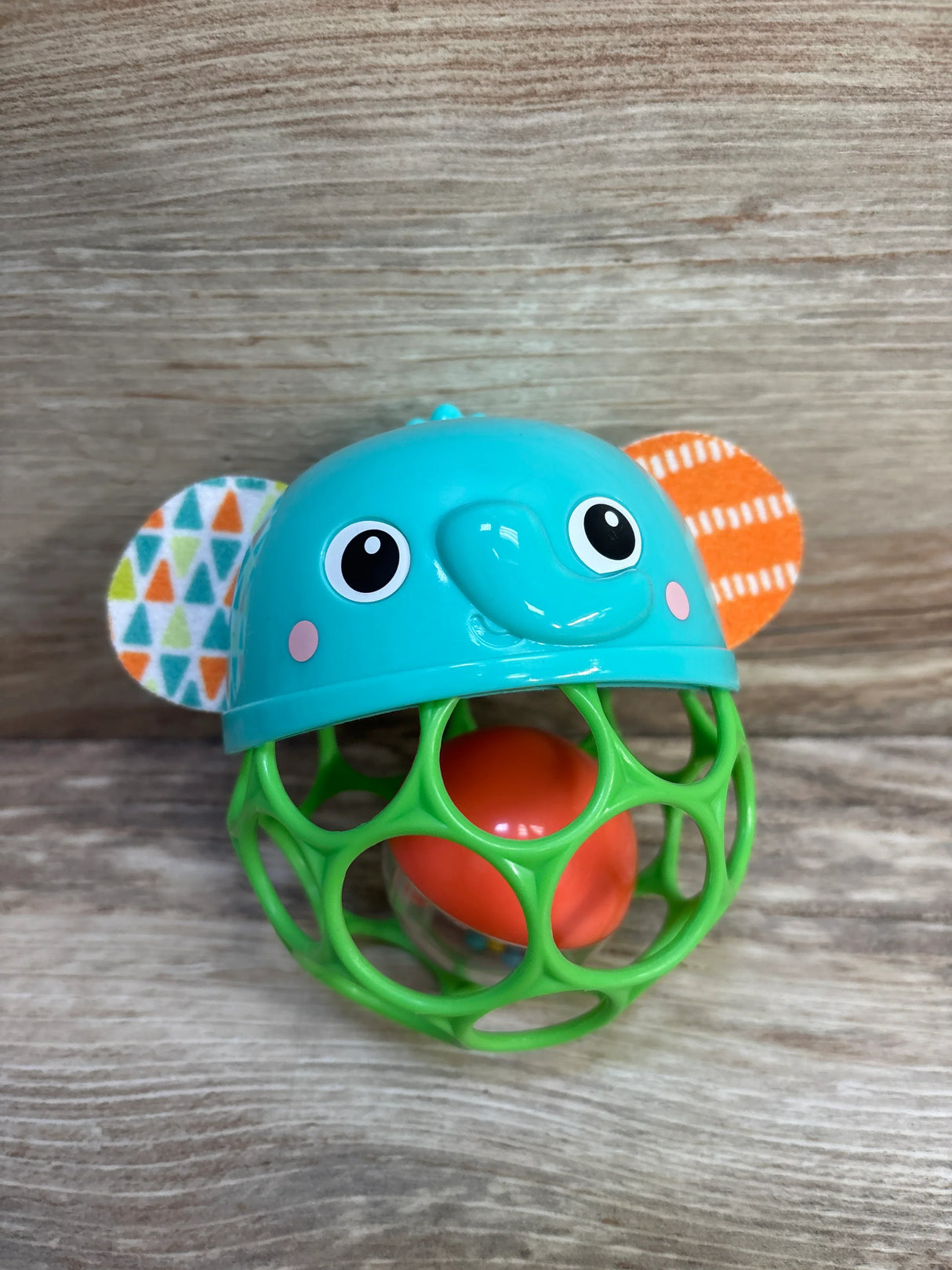 Bright Starts Giggle & Glow Musical Light-Up Rattle Easy-Grasp Oball Elephant Toy