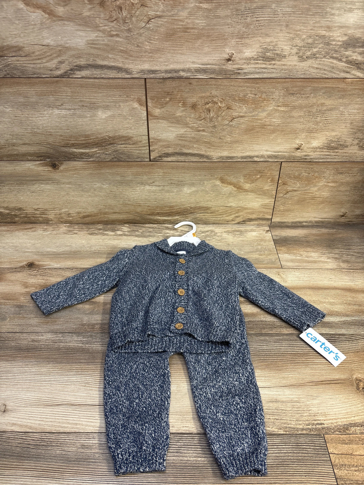NEW Carter's 2pc Knit Sweater Cardigan & Pants Blue sz 12m