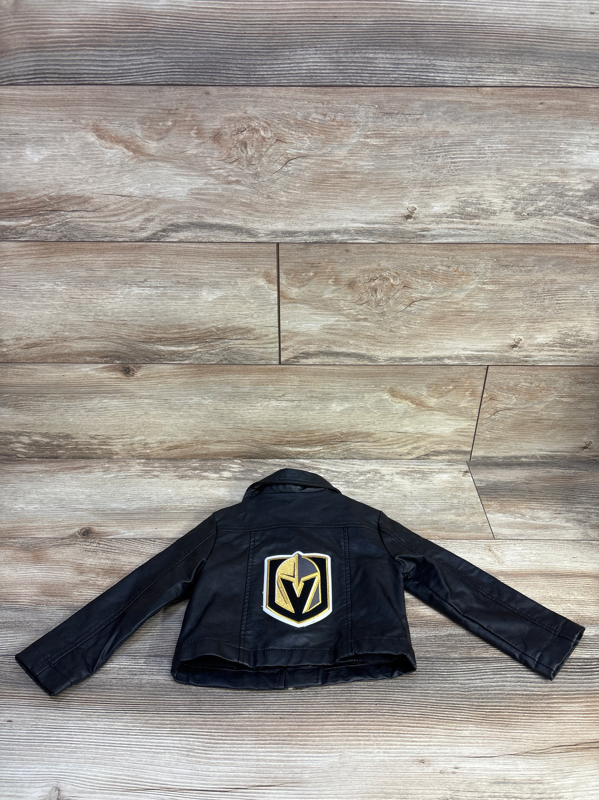 Vegas Golden Knights Leather Moto Jacket Black sz 18-24m