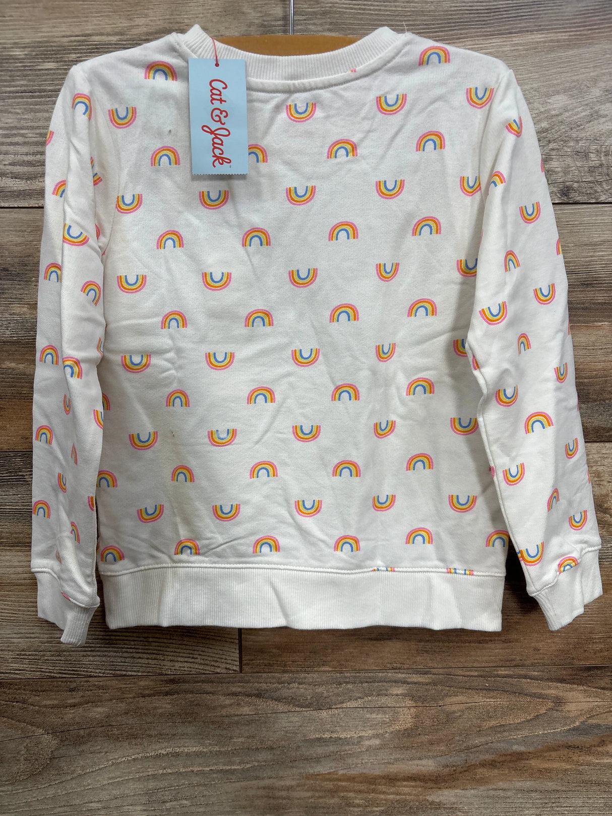 NEW Cat & Jack Rainbow Sweatshirt White sz 5T