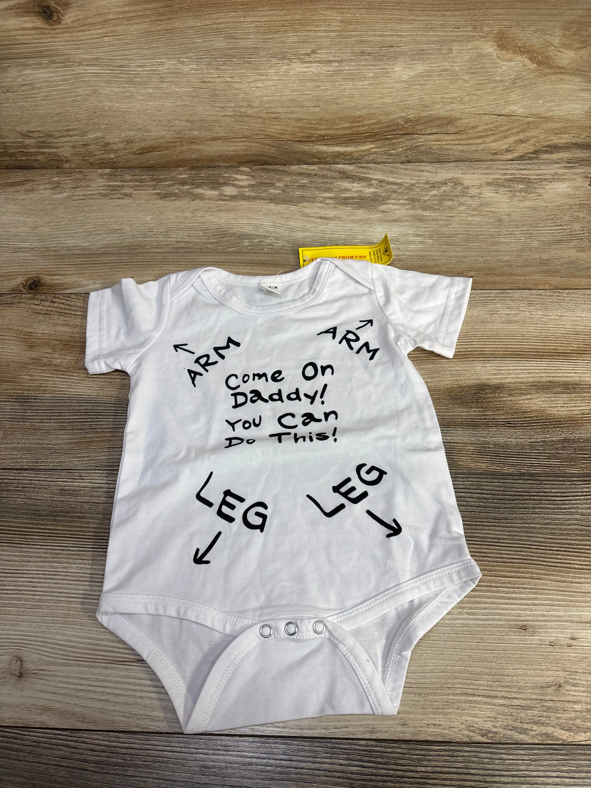 NEW Shein Come On Daddy You Can Do This Bodysuit White sz 3m