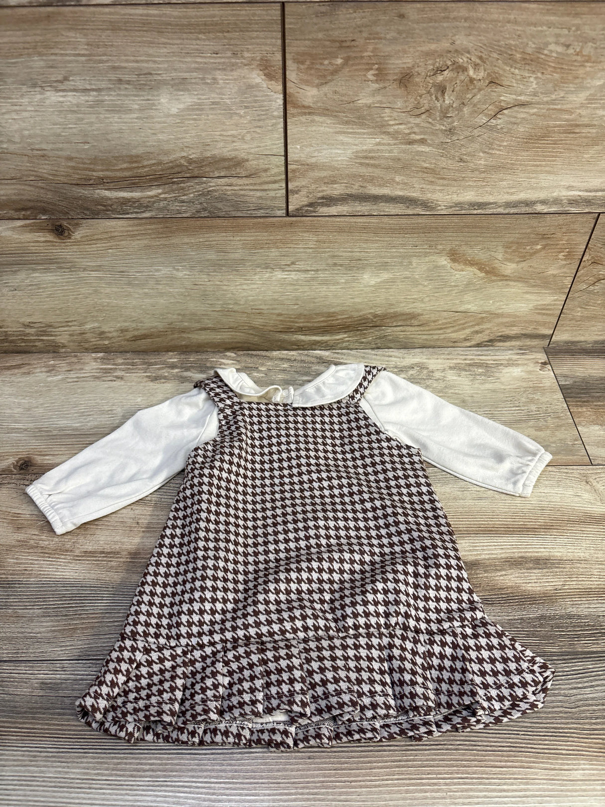 Nicole Miller 2pc Collared Bodysuit & Bear Applique Skirtall Set Ivory sz 12m