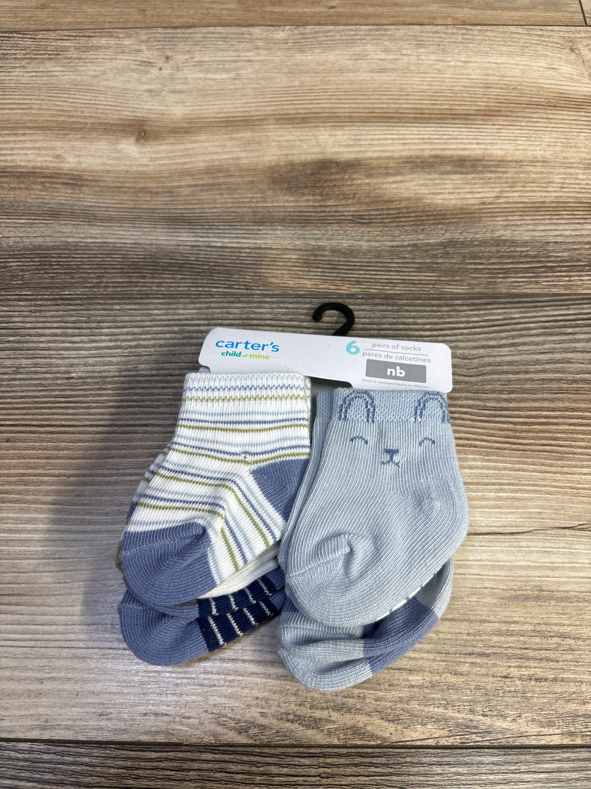 NEW Child Of Mine 6pk Crew Socks Blue sz Newborn