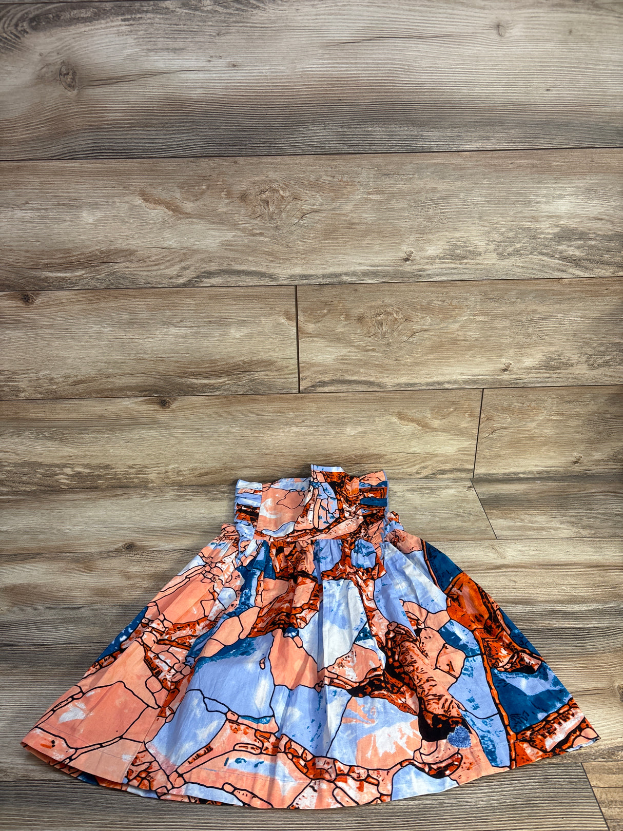 Handmade African Flutter Sleeve Dress Peach sz 5T