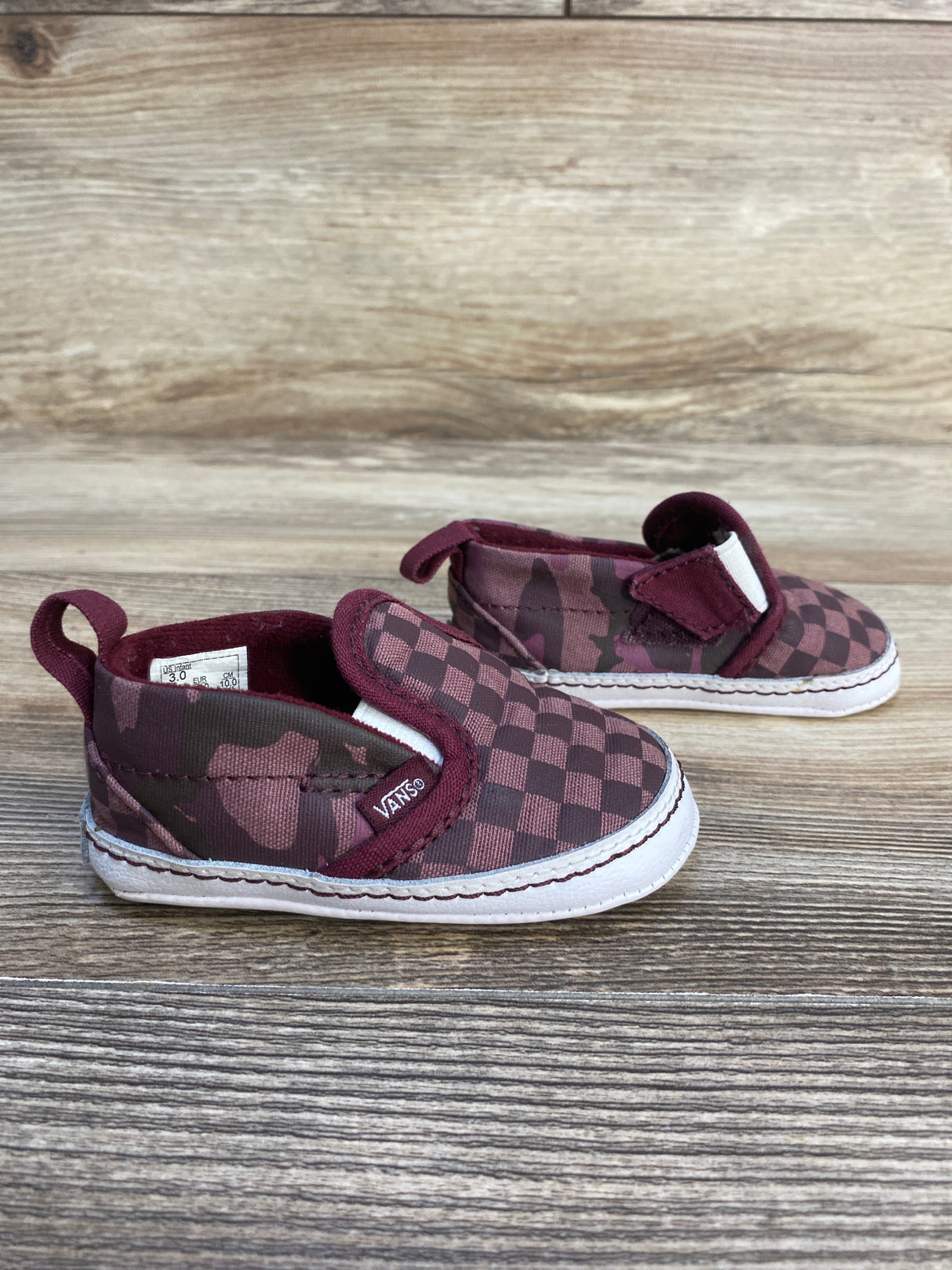 Vans Slip-On V Checkerboard Crib Shoes in Blushing Bride sz 3c