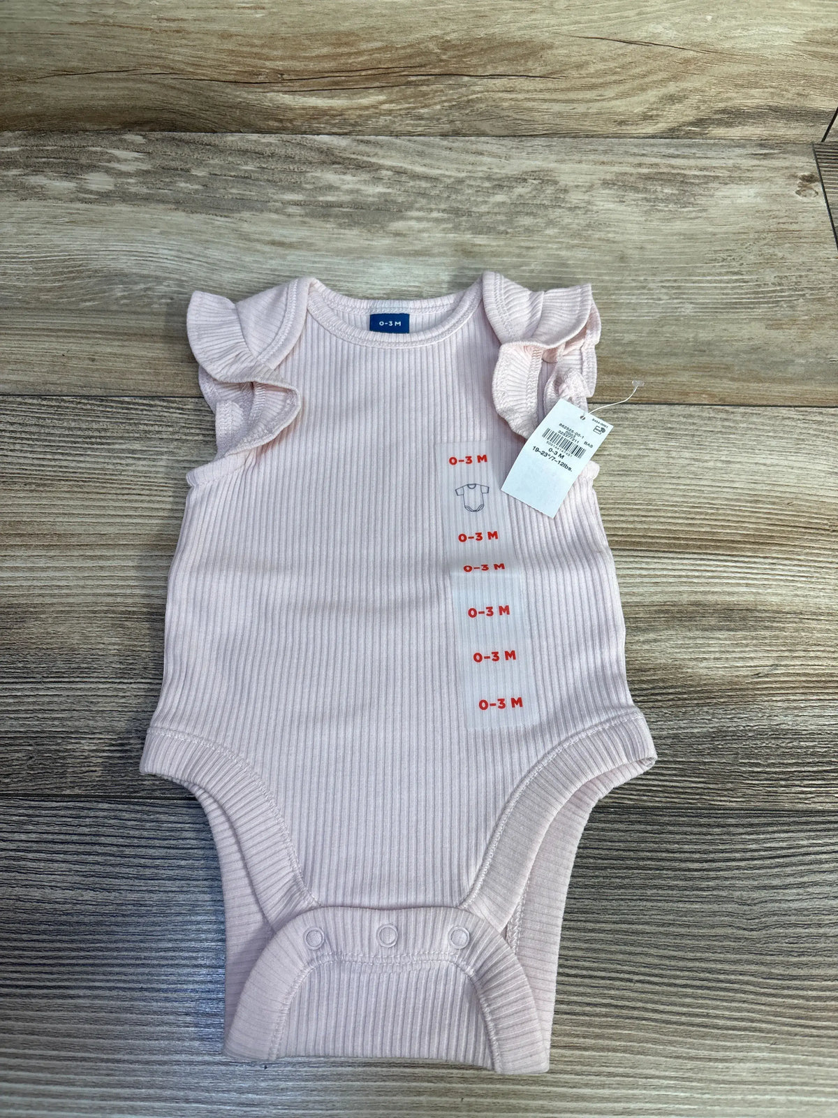 New pink ribbed flutter sleeve baby bodysuit in size 0-3m from Me n Mommy To Be