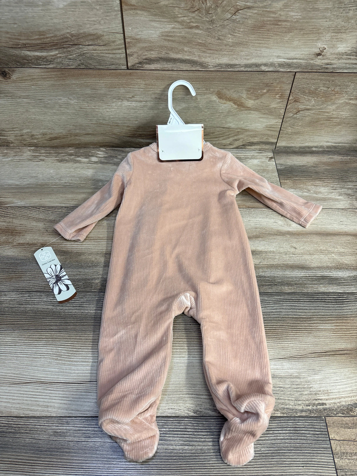 NEW Daisy Fuentes 2pc Ribbed Velour Sleeper & Headband Set Pink sz 3-6m