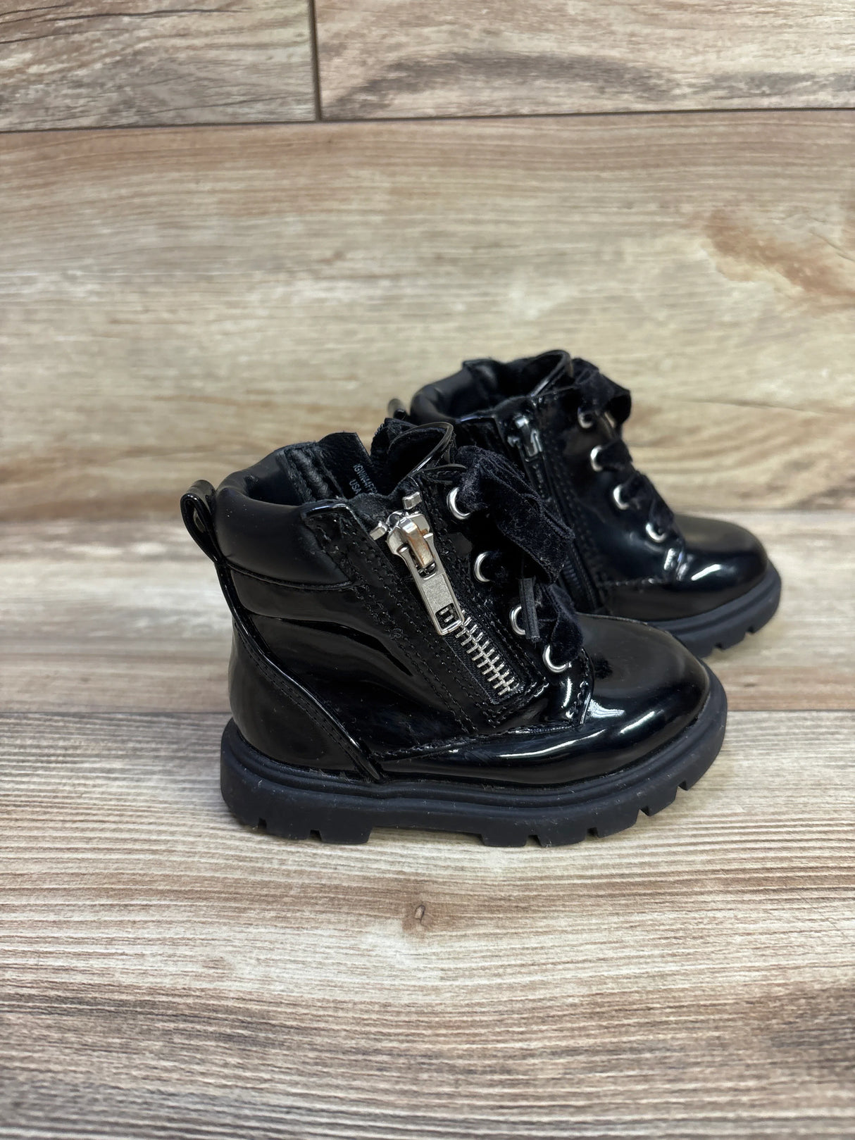 Wonder Nation Leather Boots Black sz 4c