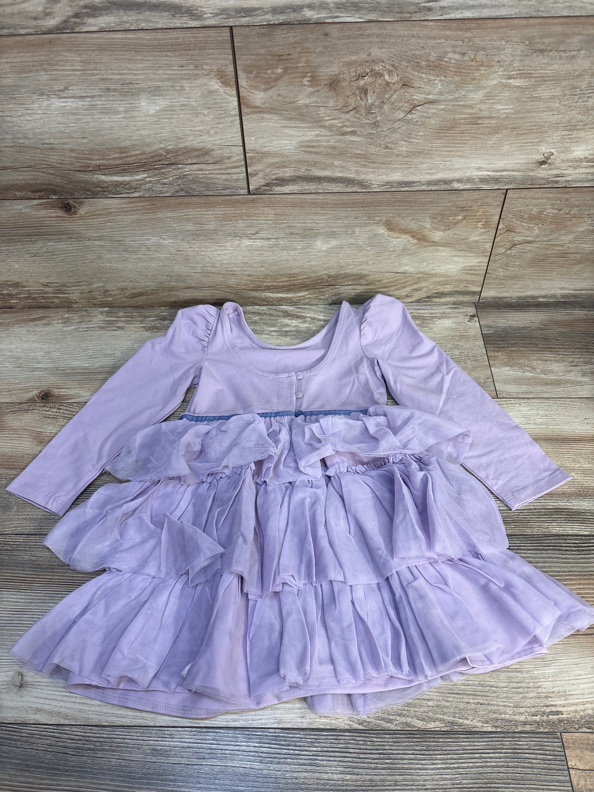 Janie & Jack Tiered Tulle Puff Sleeve Dress Lavender sz 3T