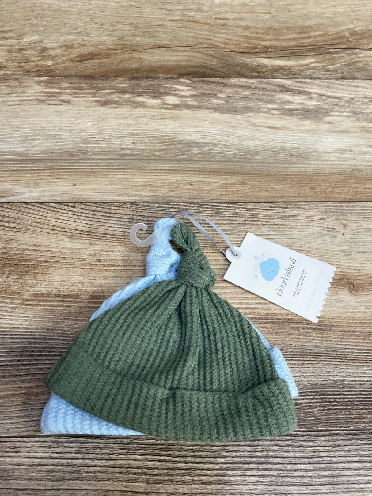NEW Cloud Island 2pk Knit Knot Hats Blue/Green