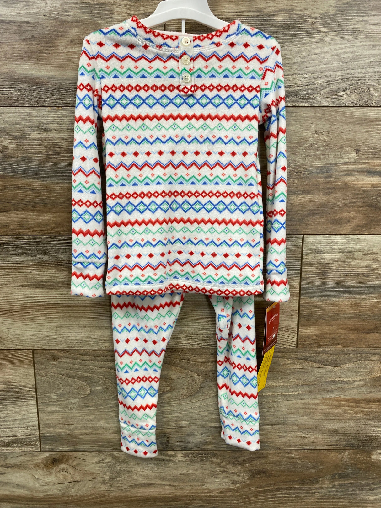 NEW Wondershop 2pc Fair Isle Velour Pajama Set White sz 3T